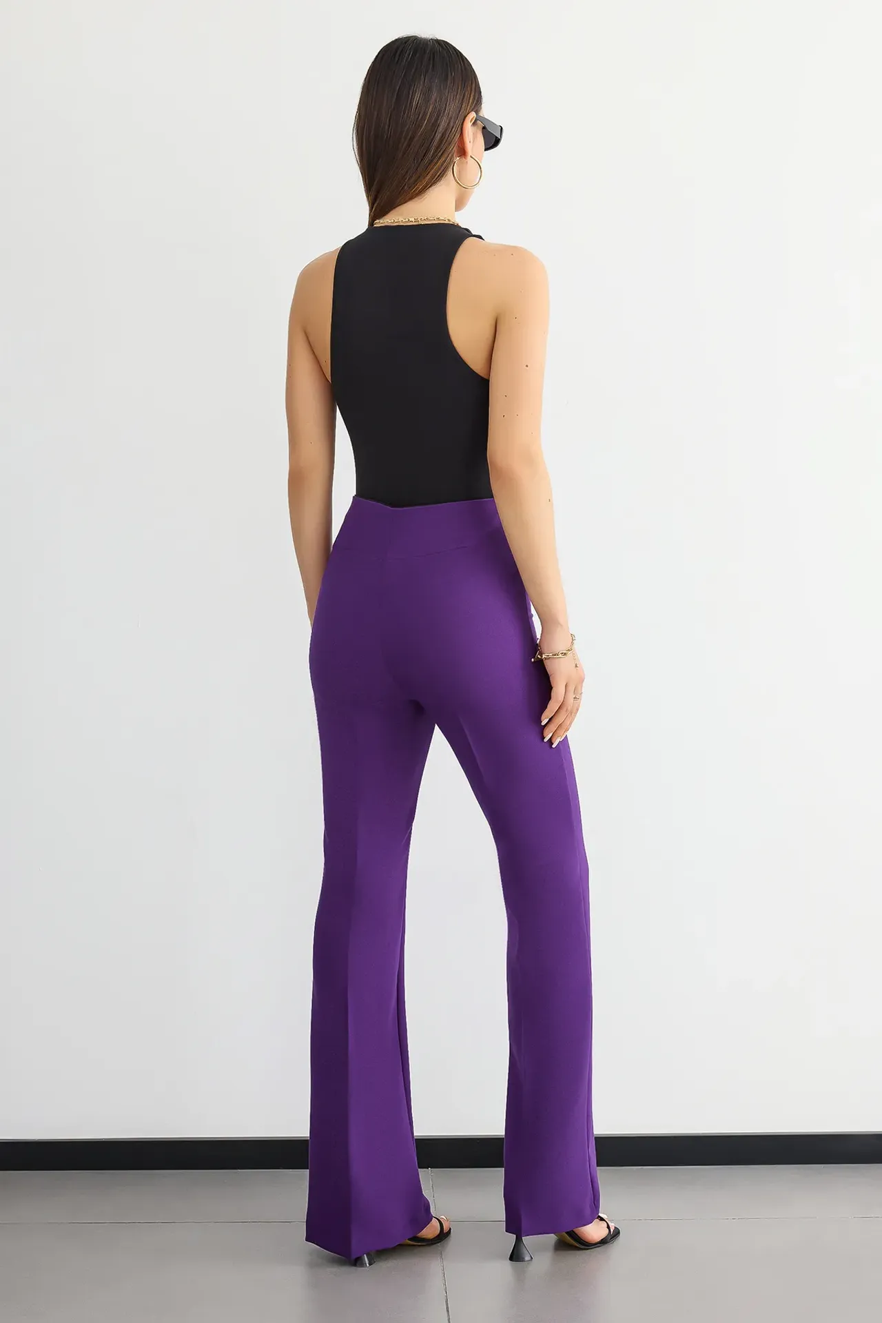 High-Waist Straight-Leg Trousers