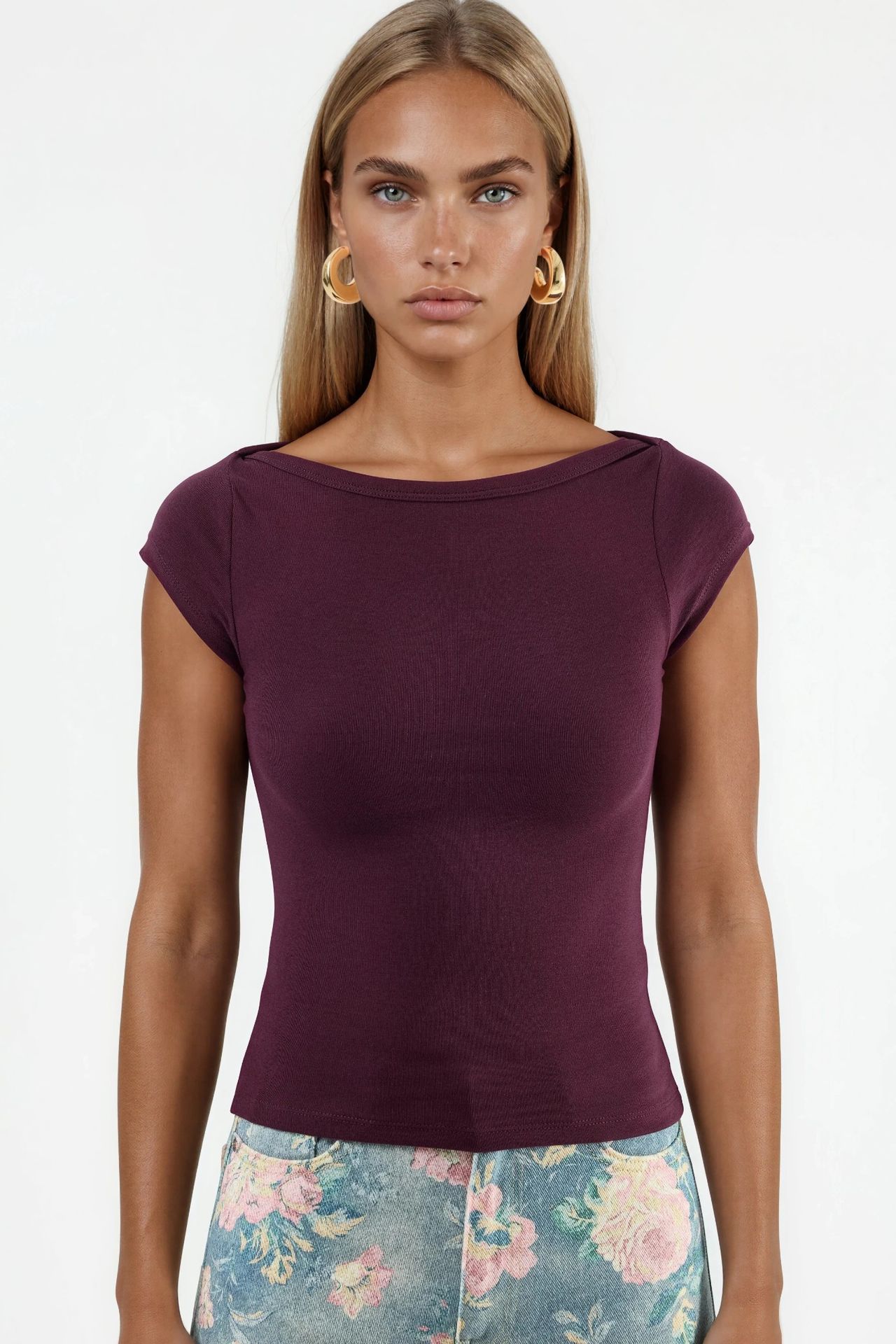 BUSEM Slim Fit Boat Neck Blouse 6