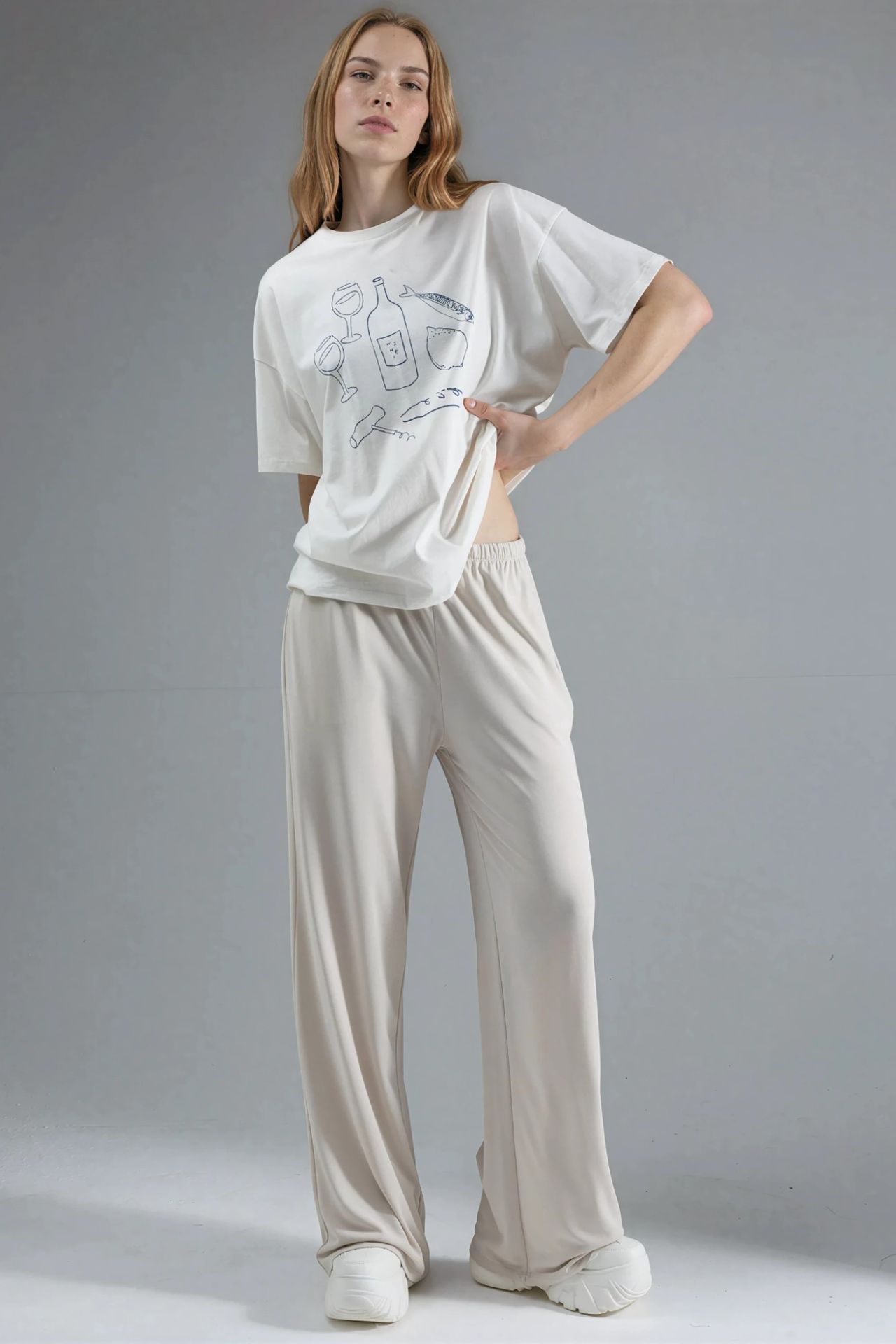 BUSEM Elastic Waist Straight Leg Modal Pants 4