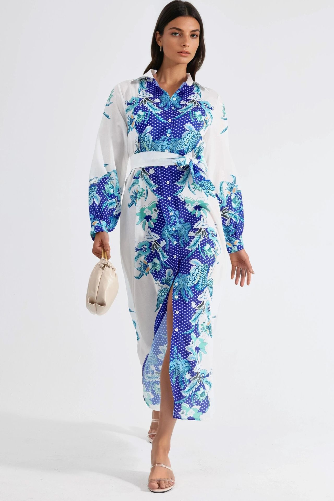 MSN Floral Belted Midi Dress 5