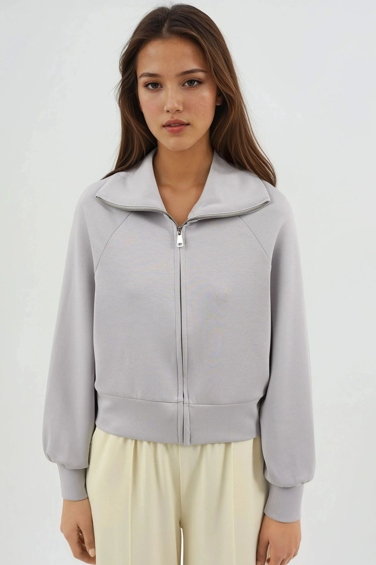 BUSEM Rahat Kesimli Fermuarlı Sweatshirt 7