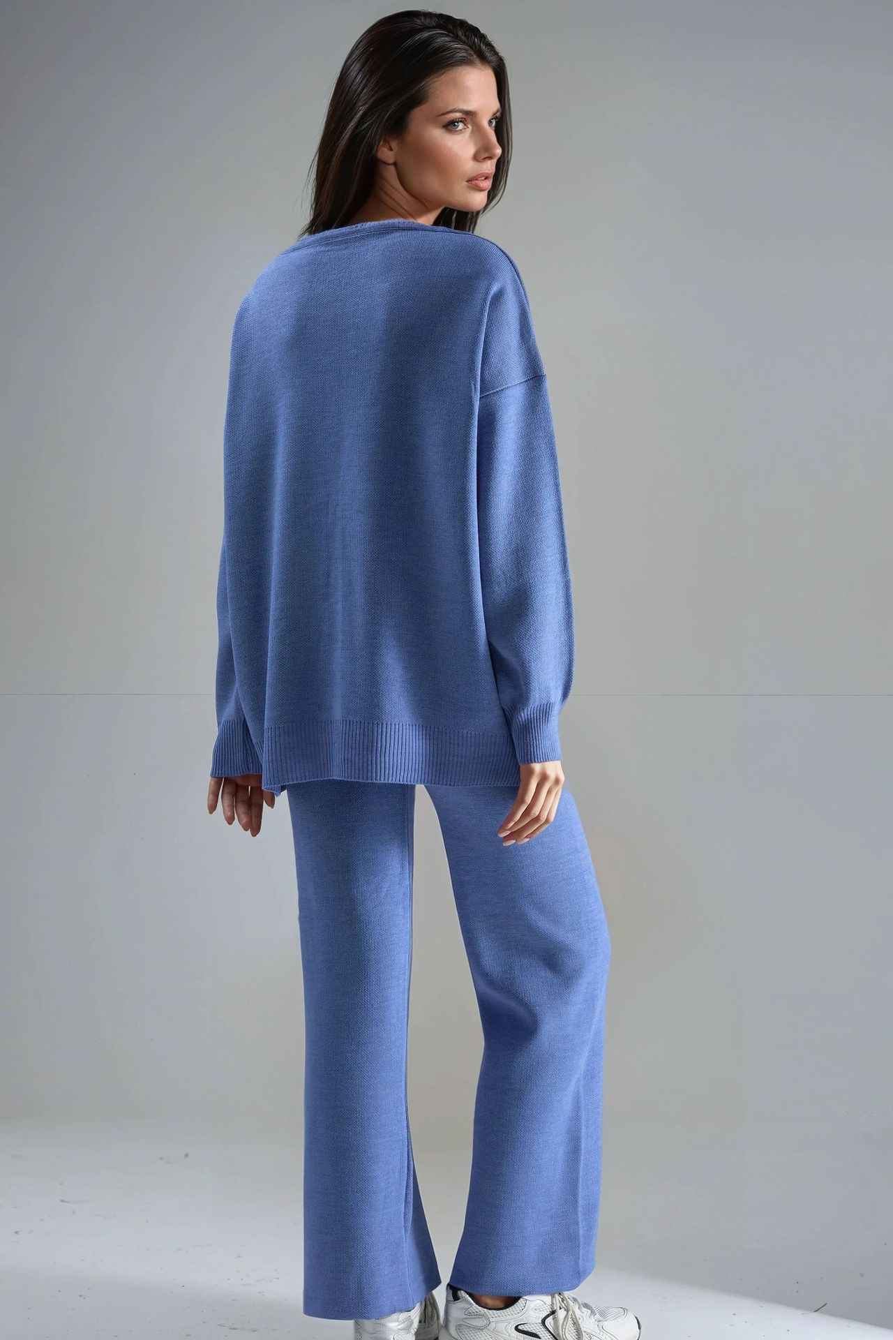MY FASHION V-Neck Cardigan and Wide Leg Pants Knitwear Set 4