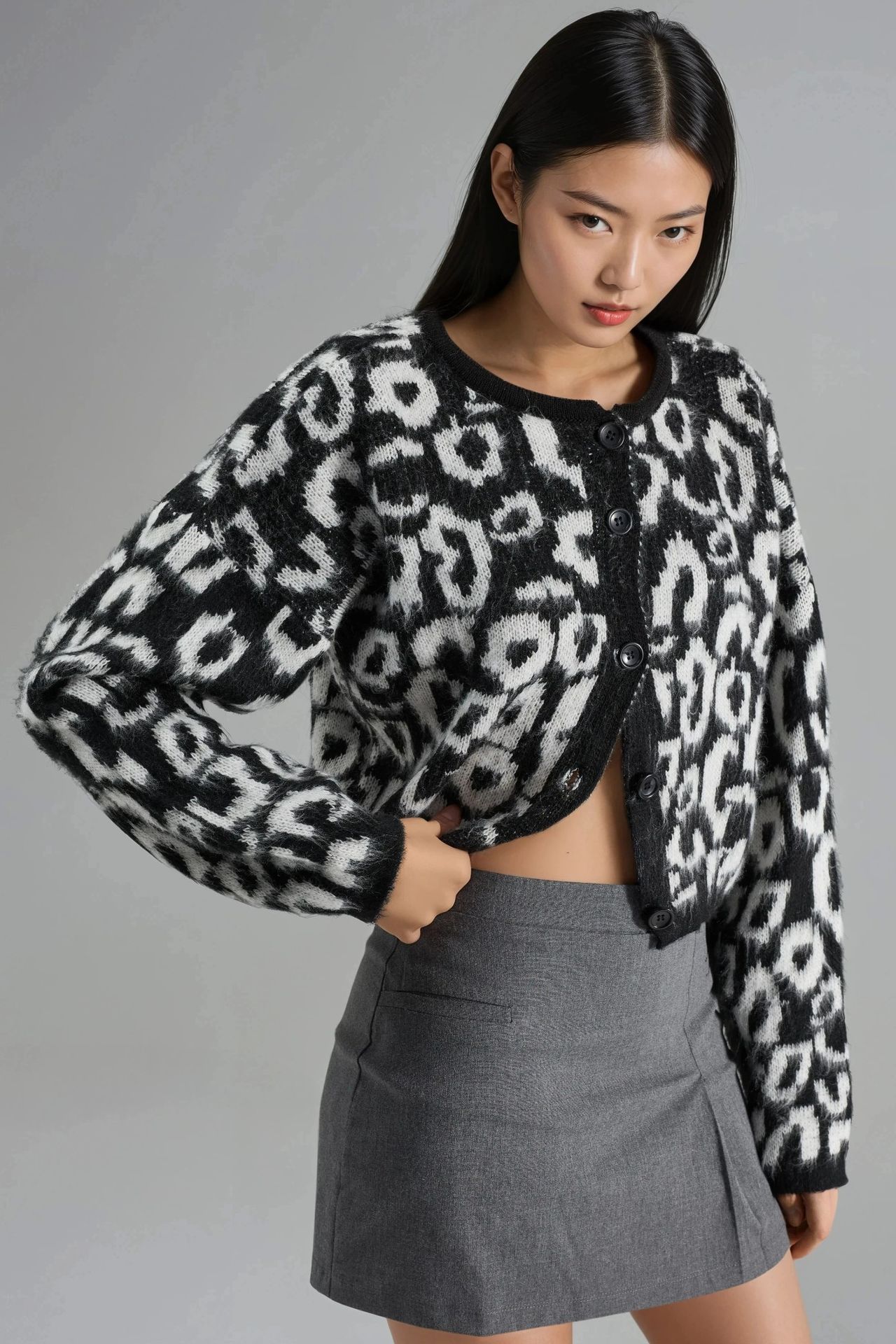 MY FASHION Leopard Print Button-Up Cardigan 2