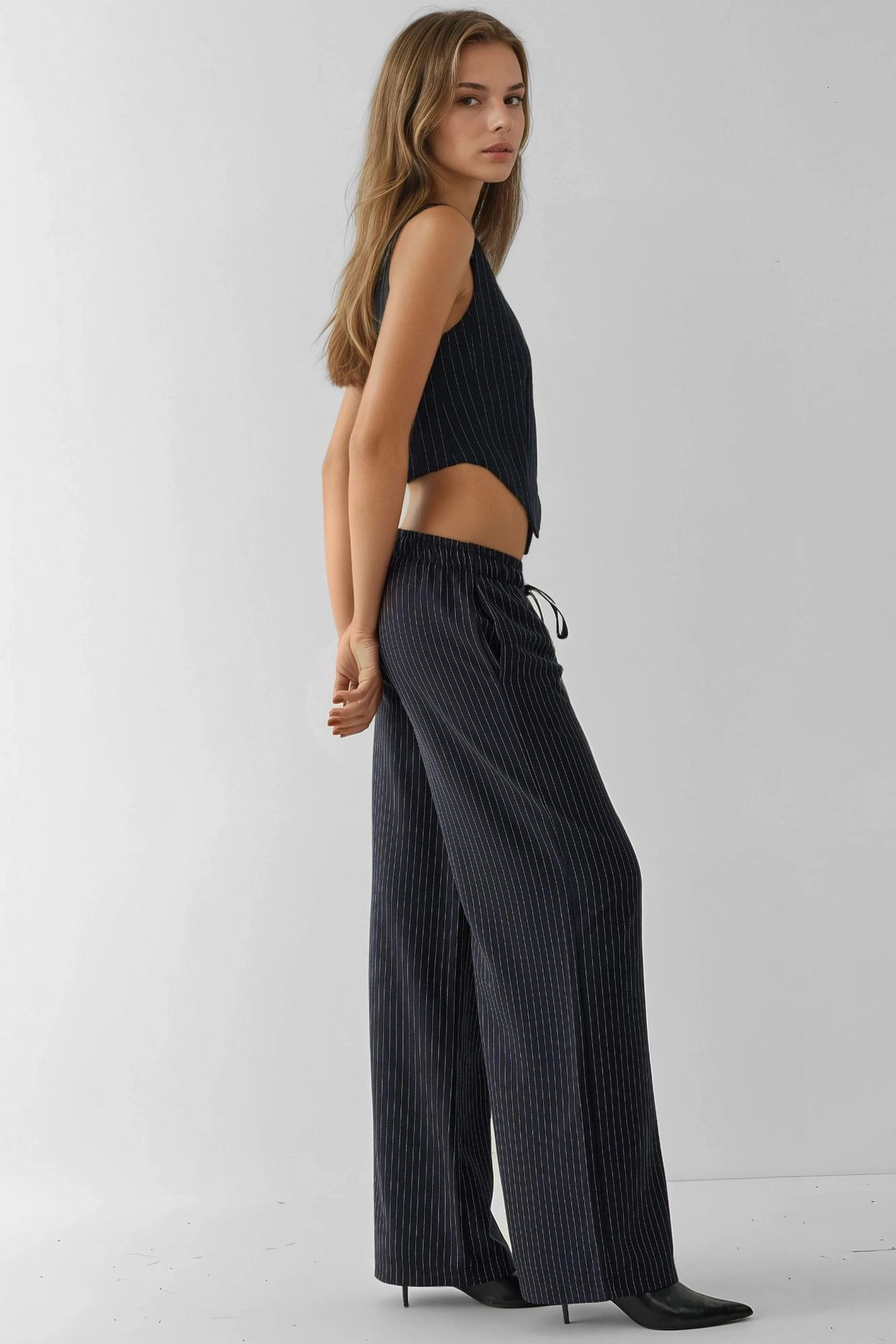 Striped Wide Leg Pants 2