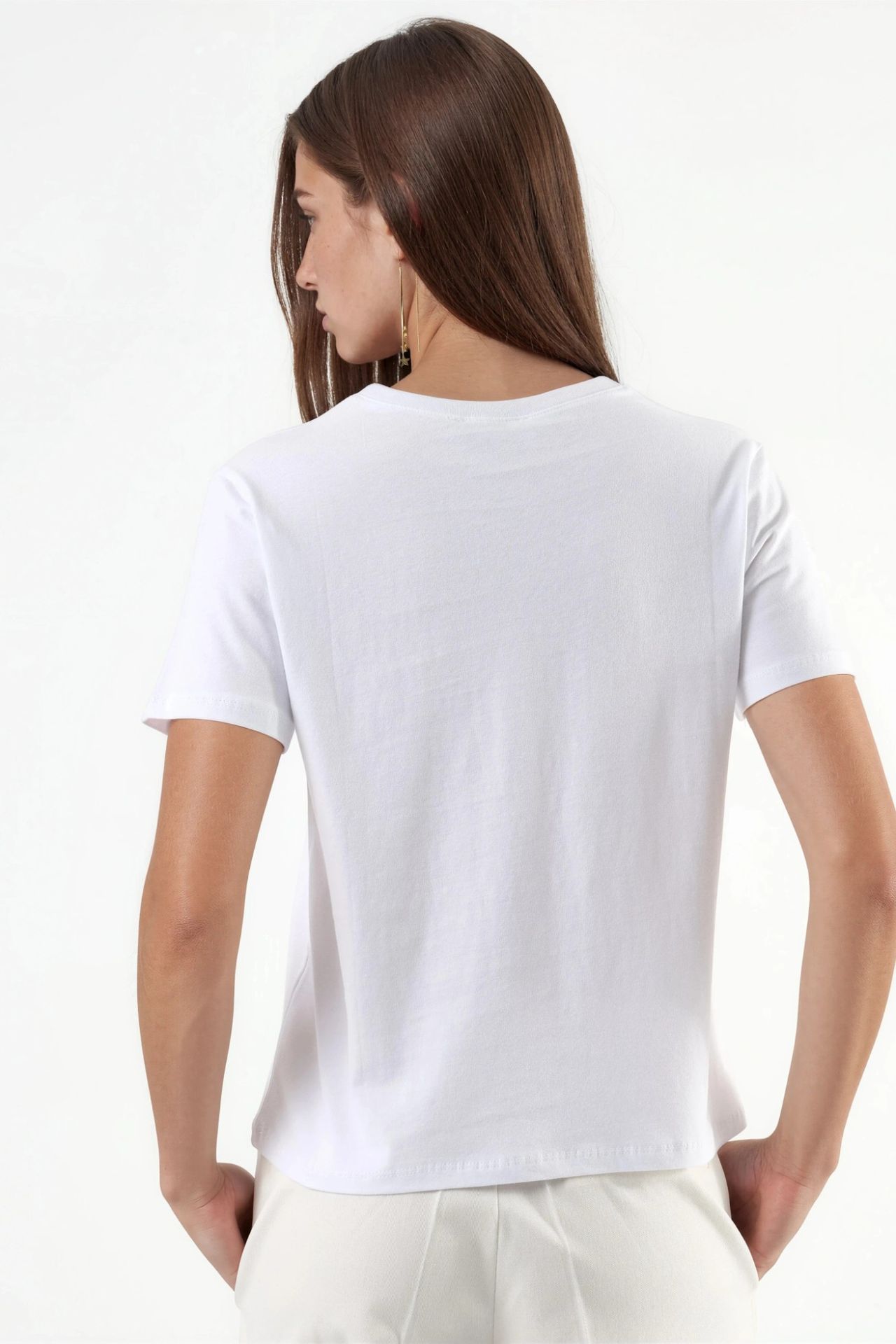 BUSEM Plain Crew Neck Cotton T-Shirt 2