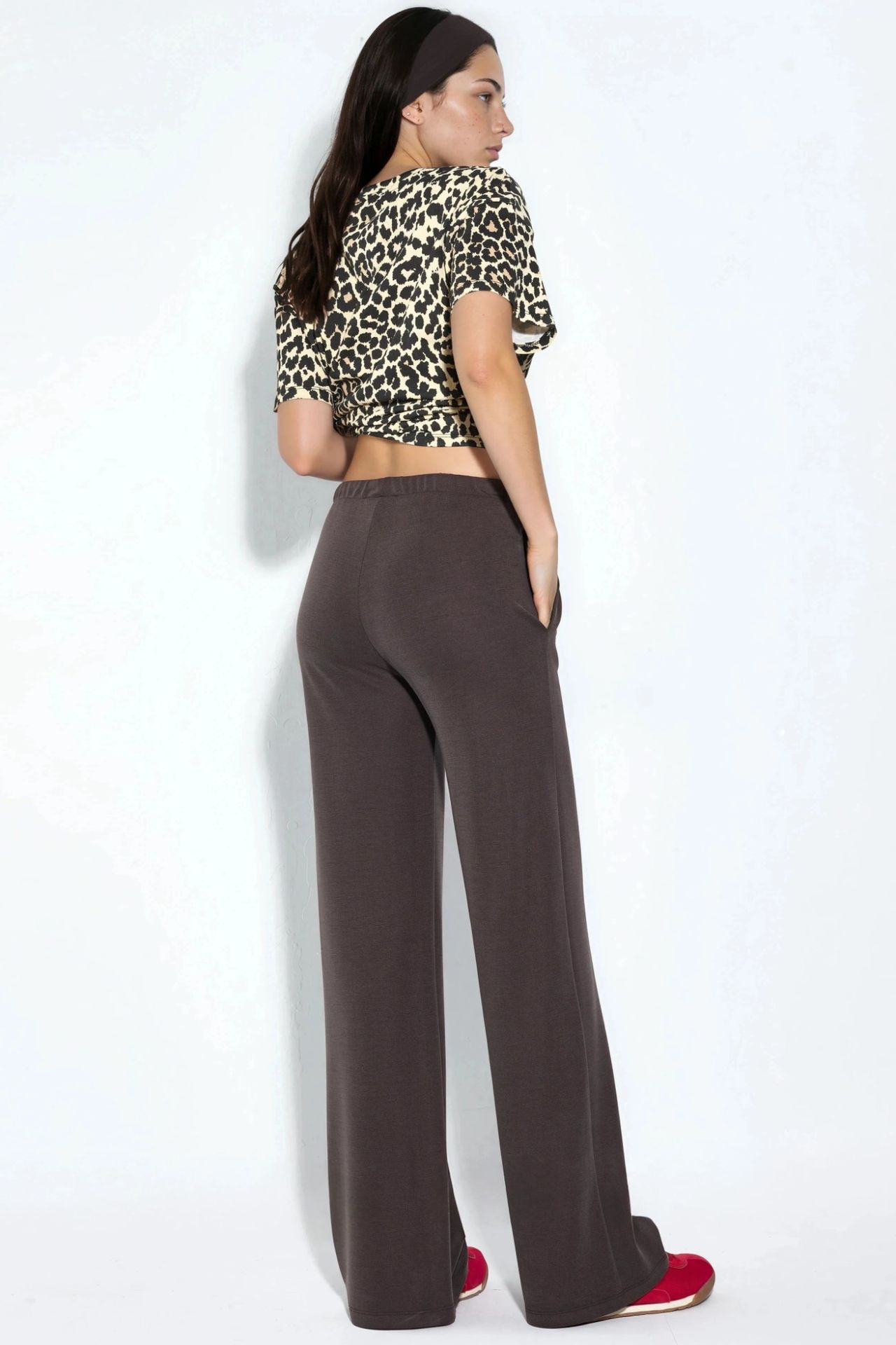 BUSEM Wide Leg Drawstring Waist Sweatpants 3