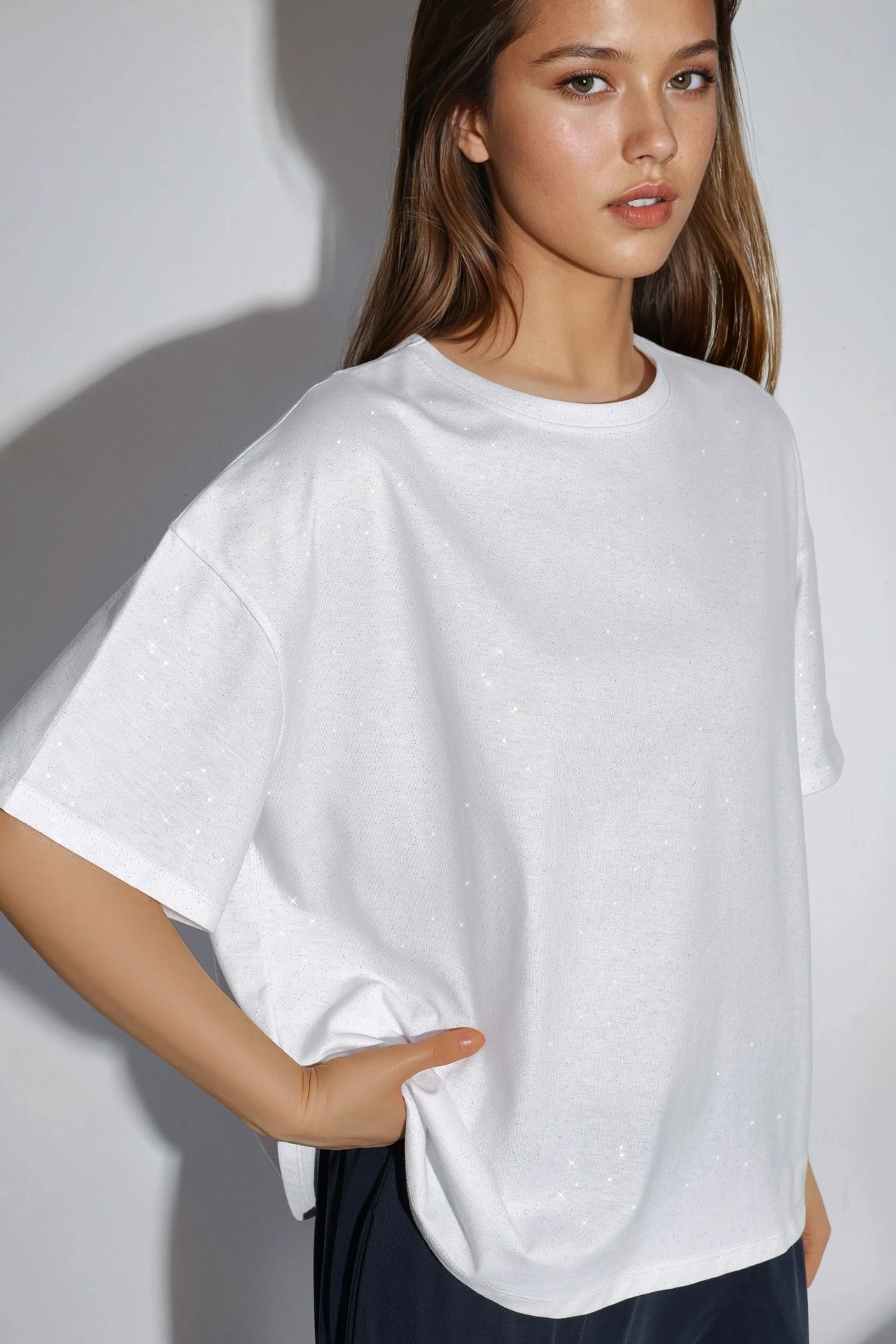 BUSEM Sequin Crew Neck Short Sleeve T-Shirt 3