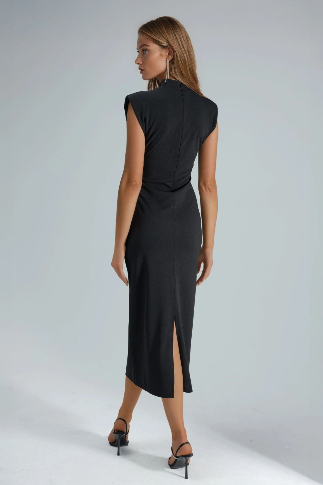 BUSEM Sleeveless Fitted Midi Dress With Tie Detail 7