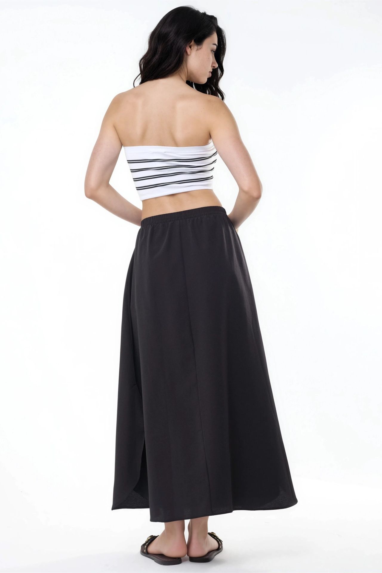 BUSEM High Waist Midi A-Line Skirt 4