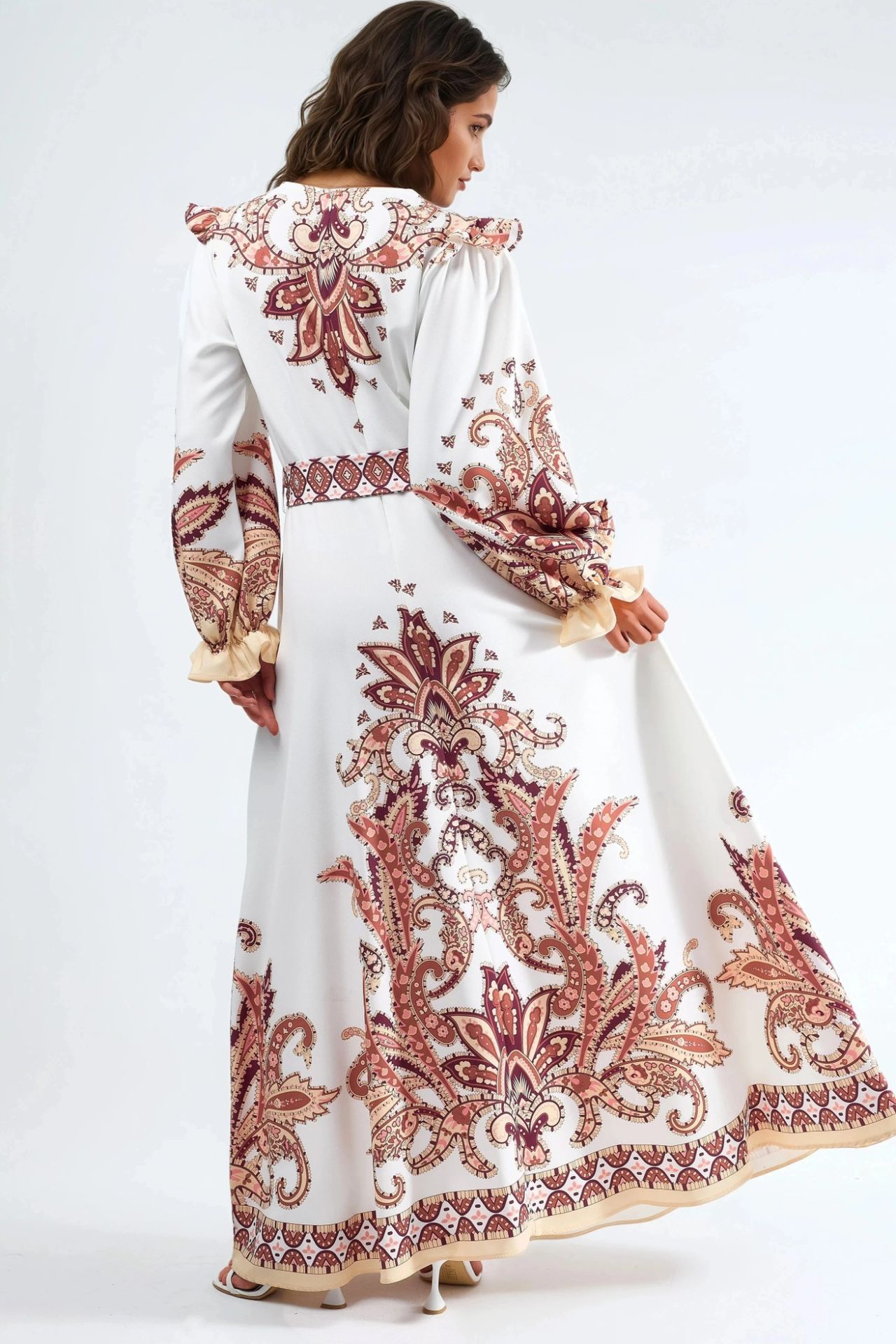 MSN Paisley Print Maxi Dress with Tie Detail 3