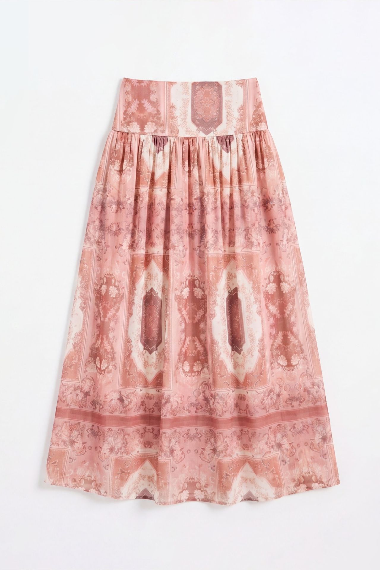 Patterned High Waist Midi Skirt 4