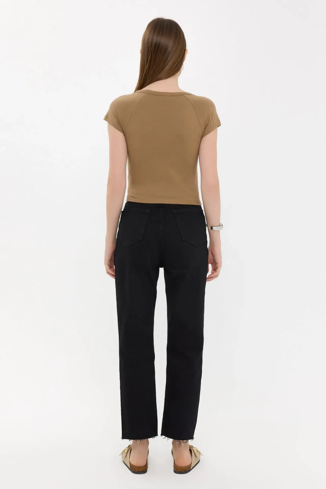 Basic Cap-Sleeve V-Neck T-Shirt