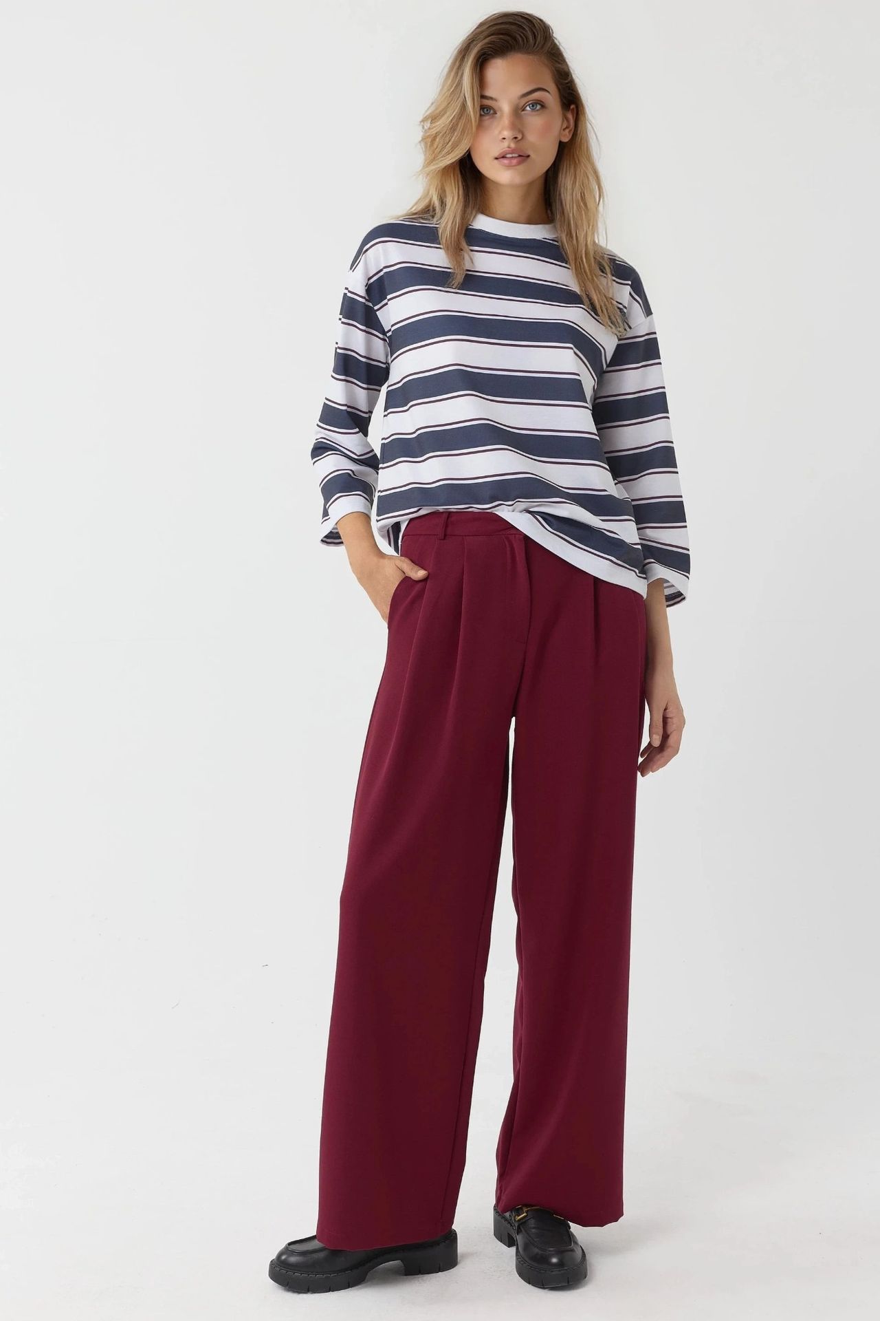 High Waist Pleated Palazzo Pants 2