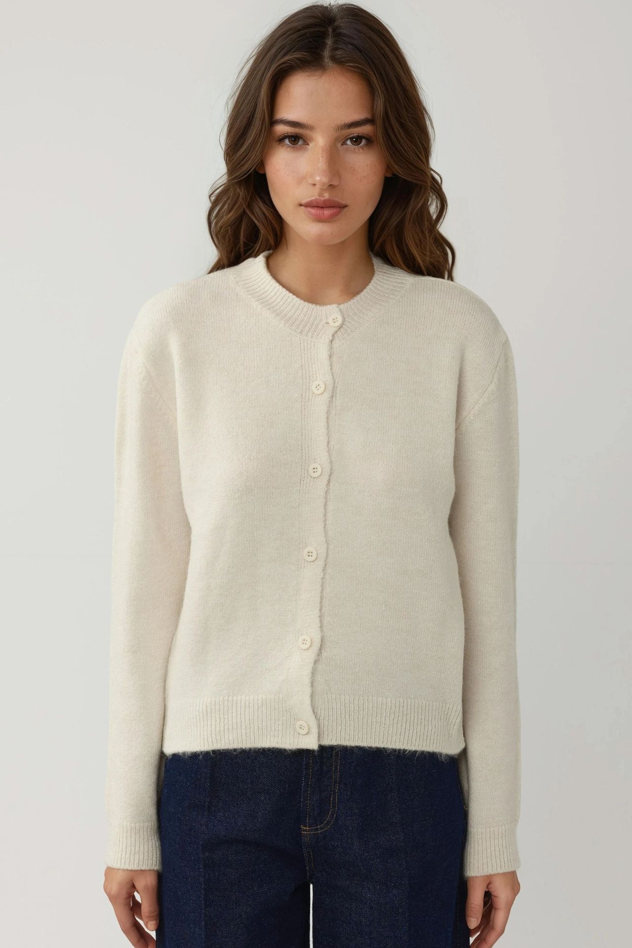 Crew Neck Knitwear Soft Touch Cardigan 5