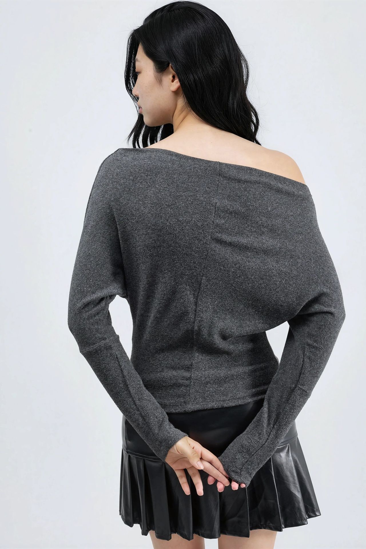 BUSEM Boat Neck Blouse with Stone Accessory 3