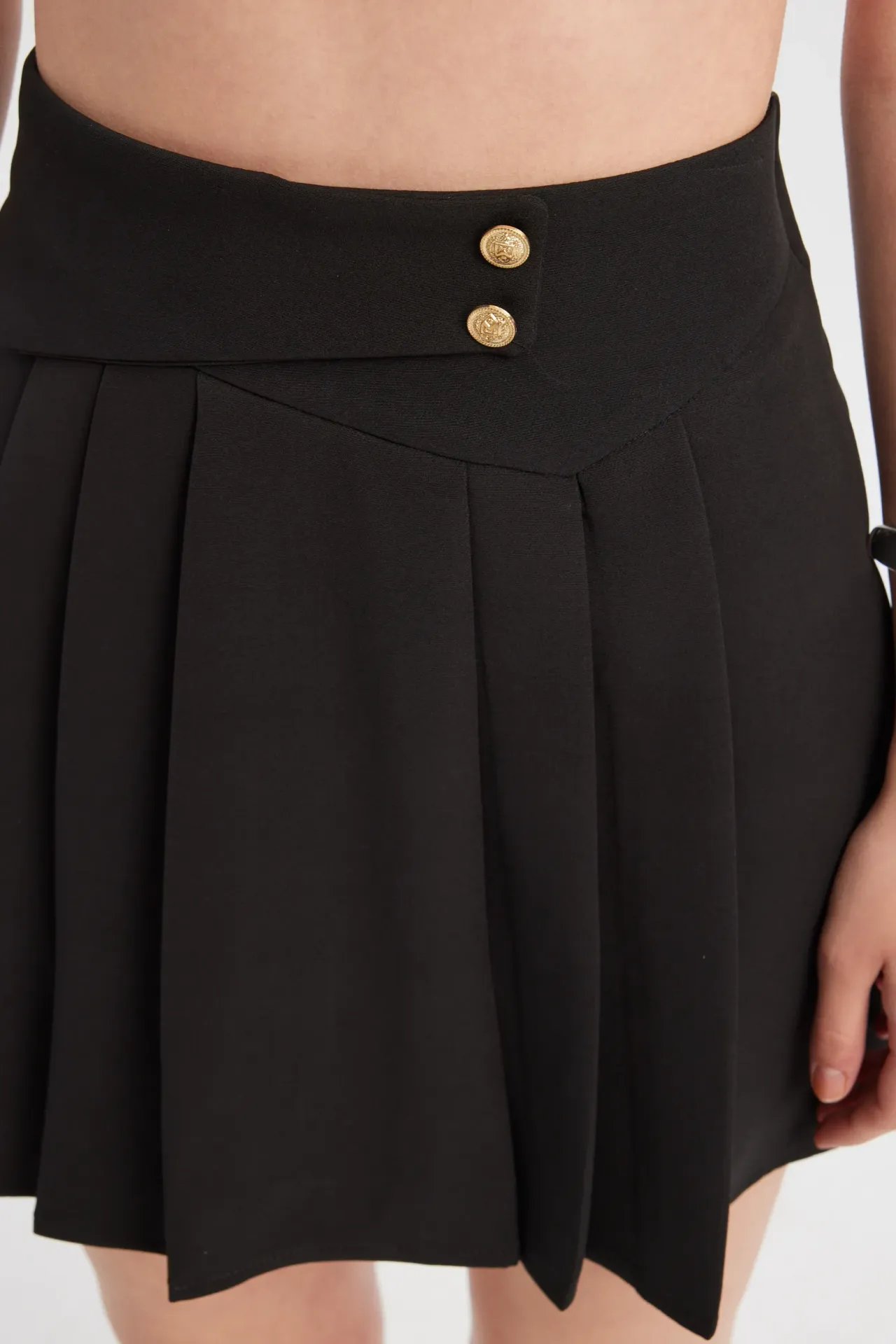 High Waist Mini Skirt with Belt Detail