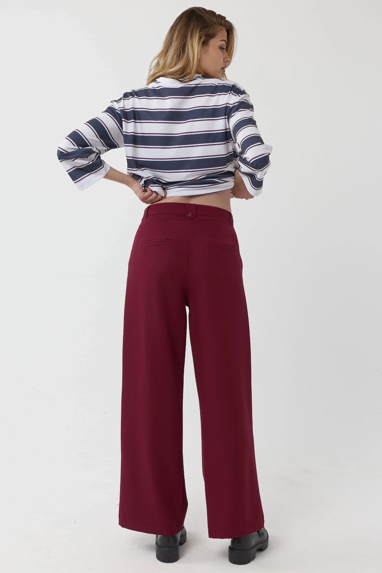 High Waist Pleated Palazzo Pants 3
