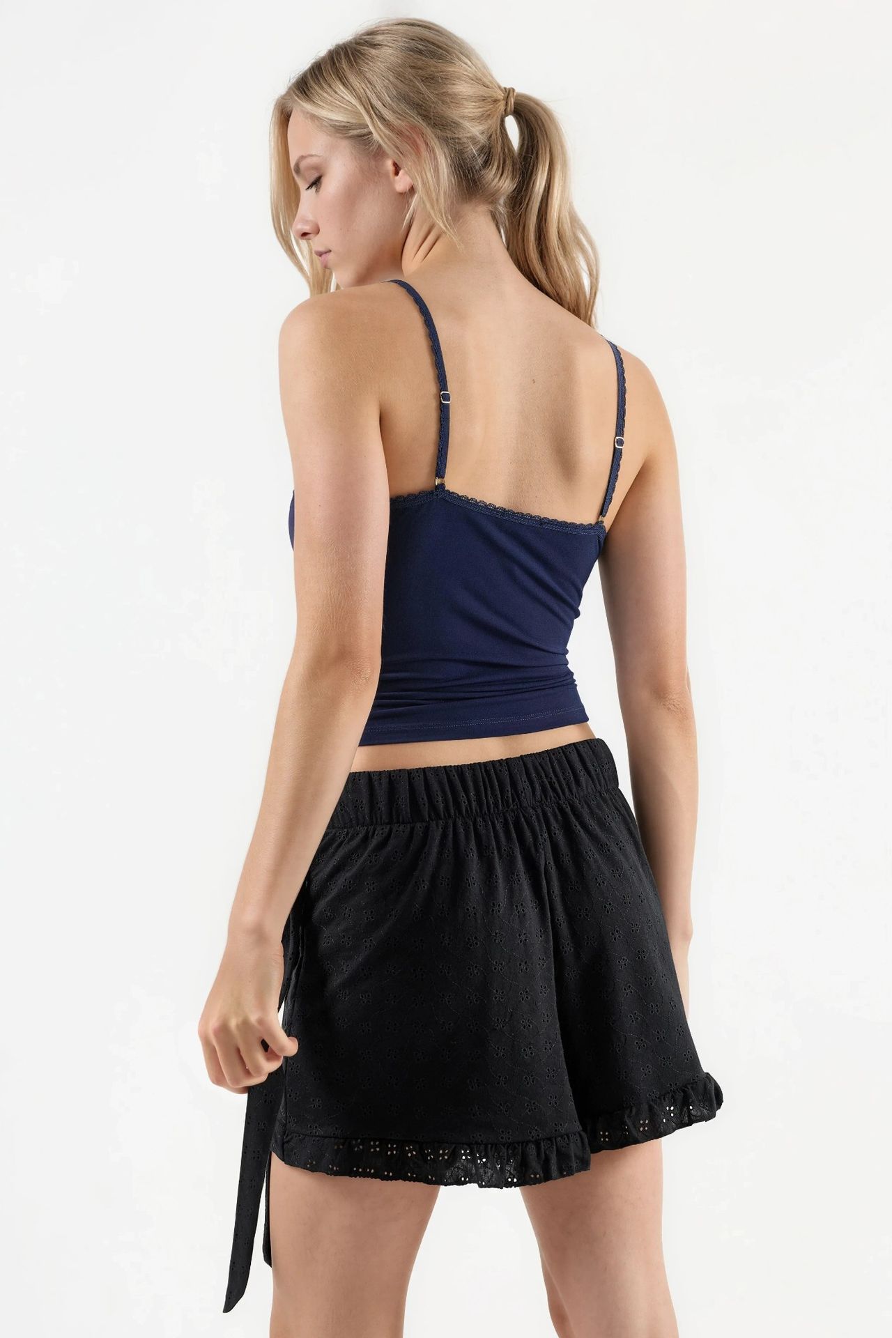 BUSEM High Waist Embroidered Mini Skort 3
