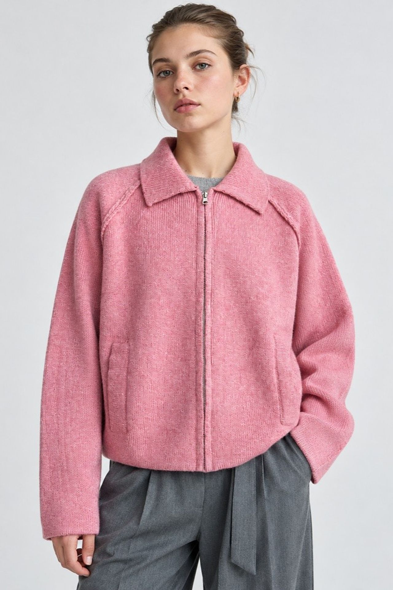 Soft Touch Zip-Up Knit Cardigan 5