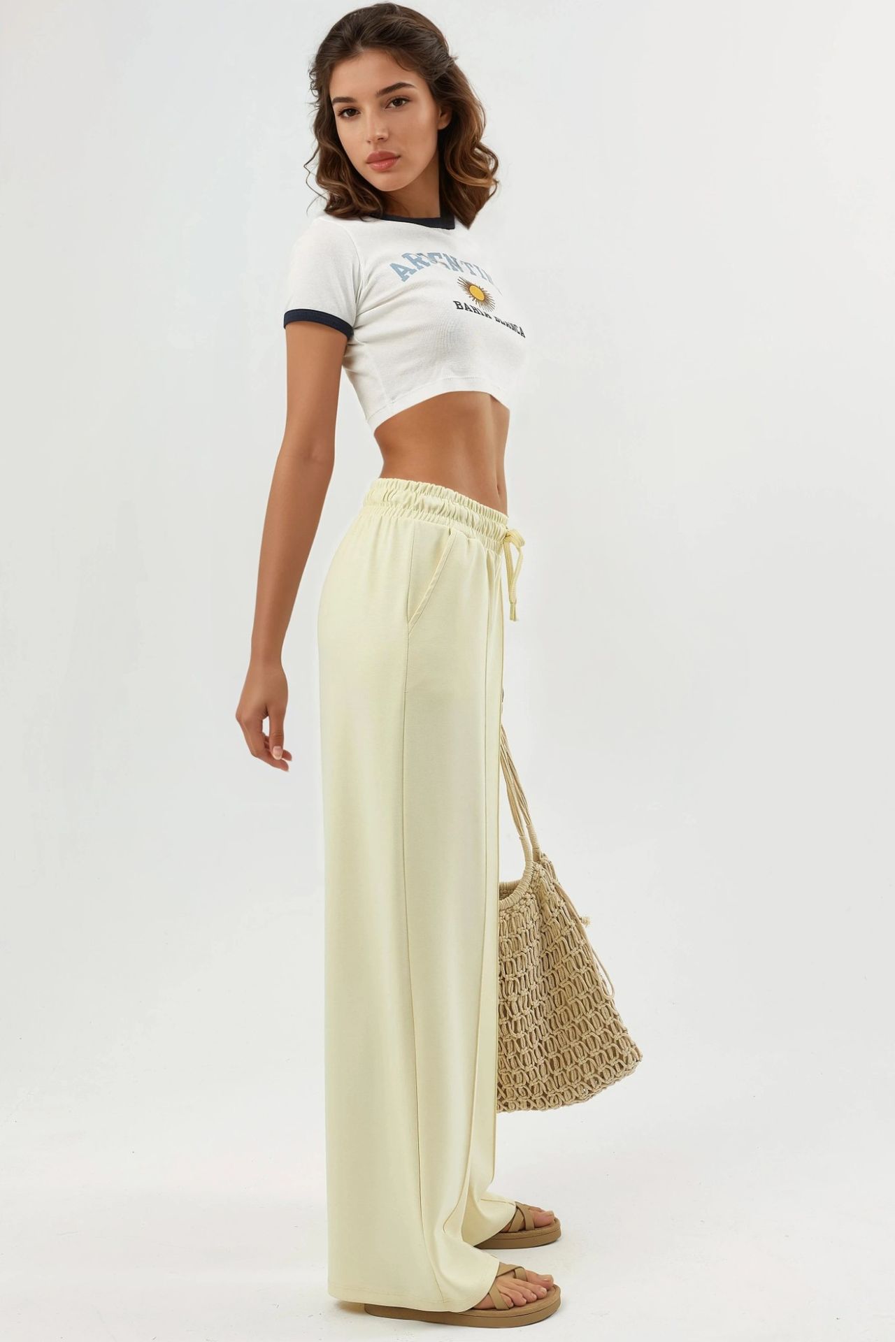 BUSEM Elastic Waist Straight Leg Pants 4