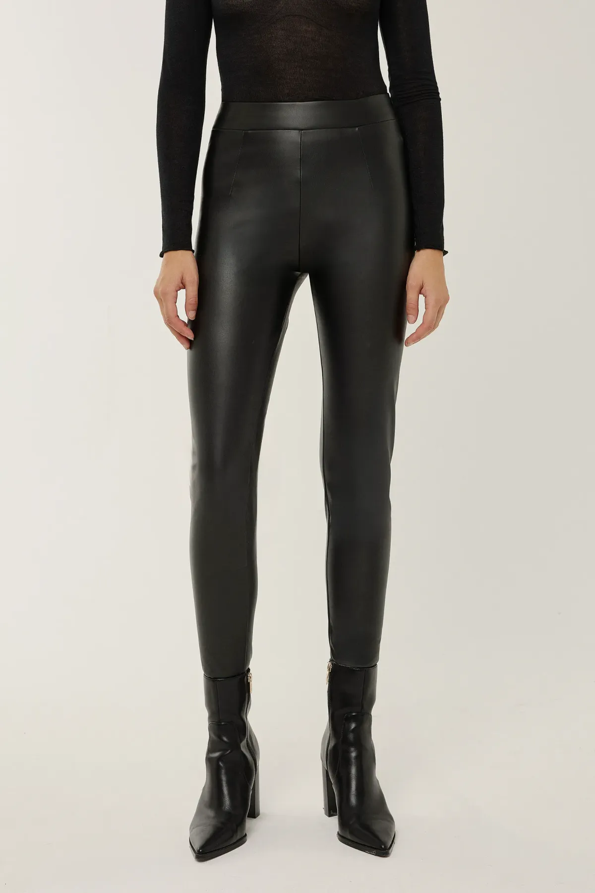 High Waist Faux Leather Leggings 2