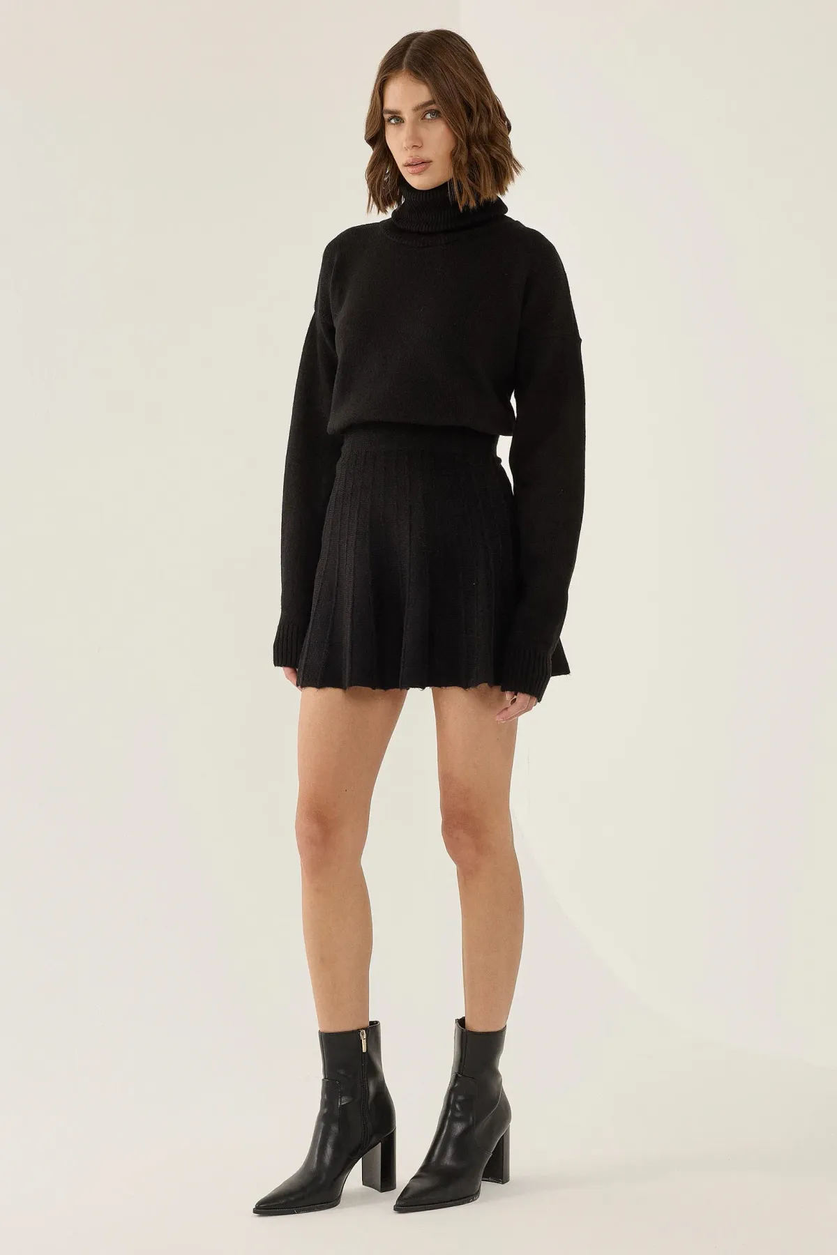 Turtleneck Sweater & Mini Skirt Co-Ord Set 4