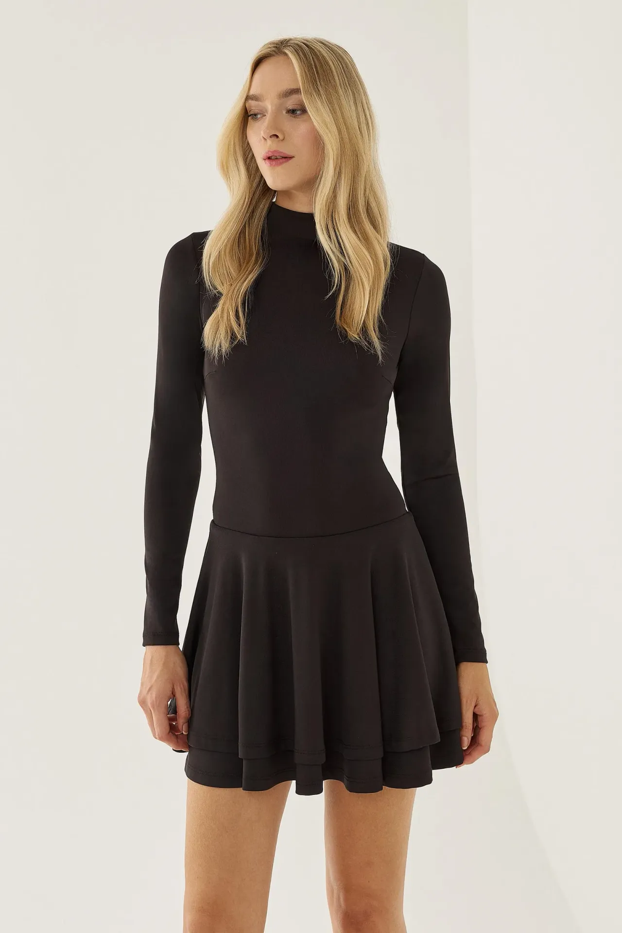 Half Turtleneck Mini Dress