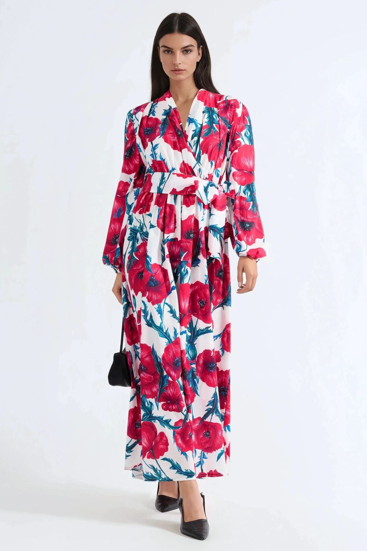 MSN Floral Tie-Front Maxi Dress 5