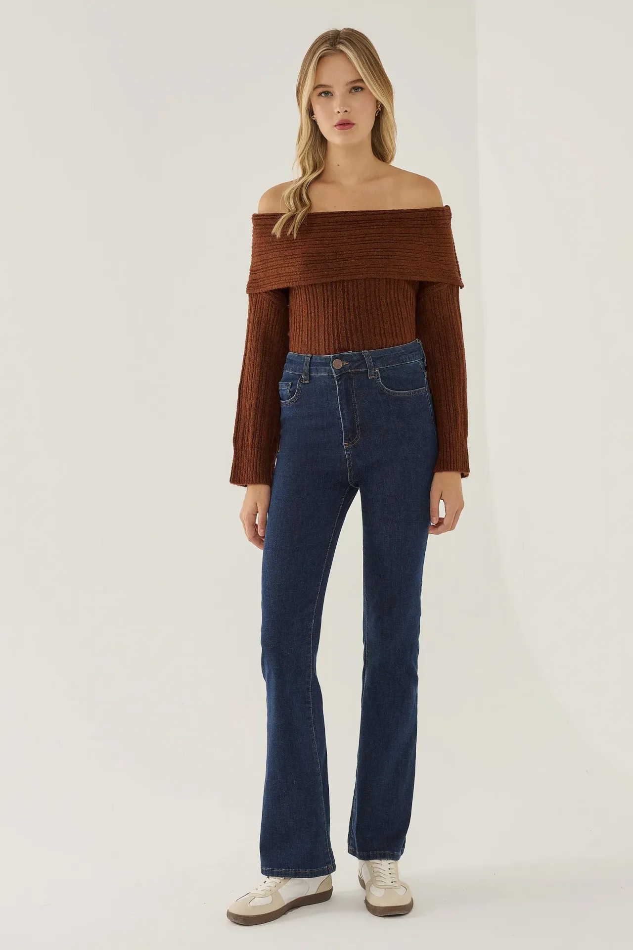 Off Shoulder Knit Sweater