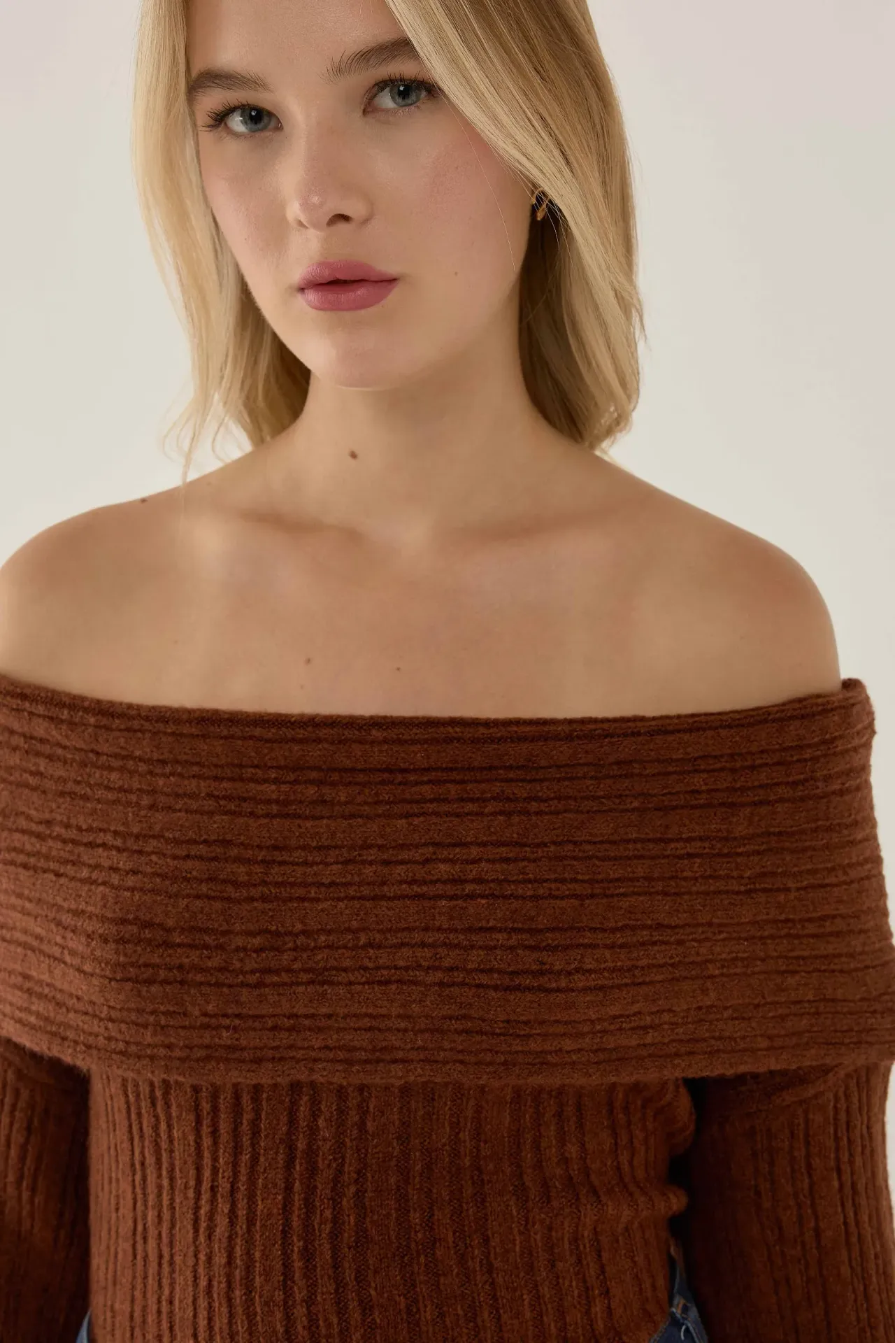 Off Shoulder Knit Sweater