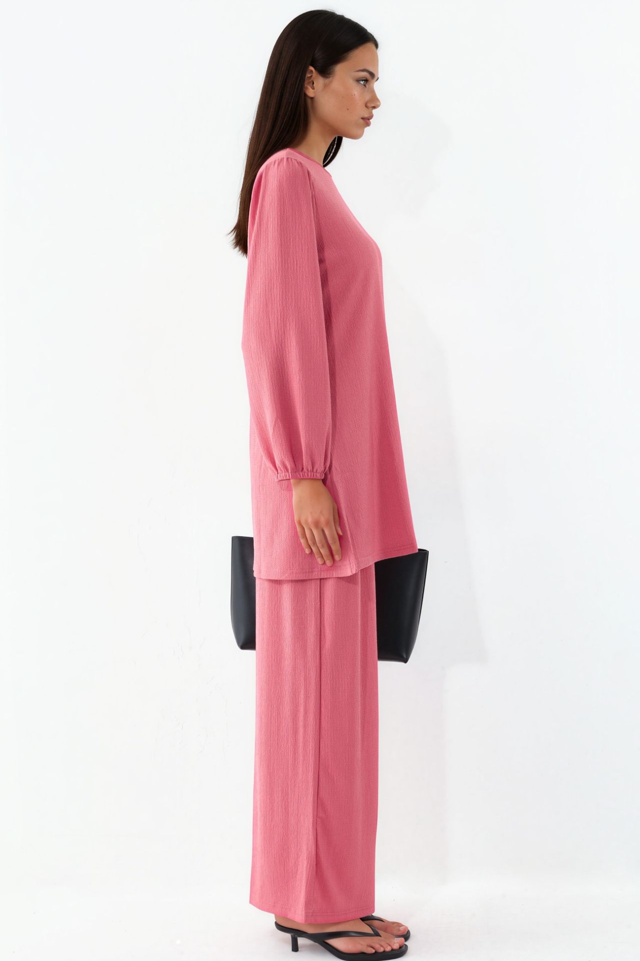 BDART Textured Long Sleeve Tunic and Wide Leg Pants Set