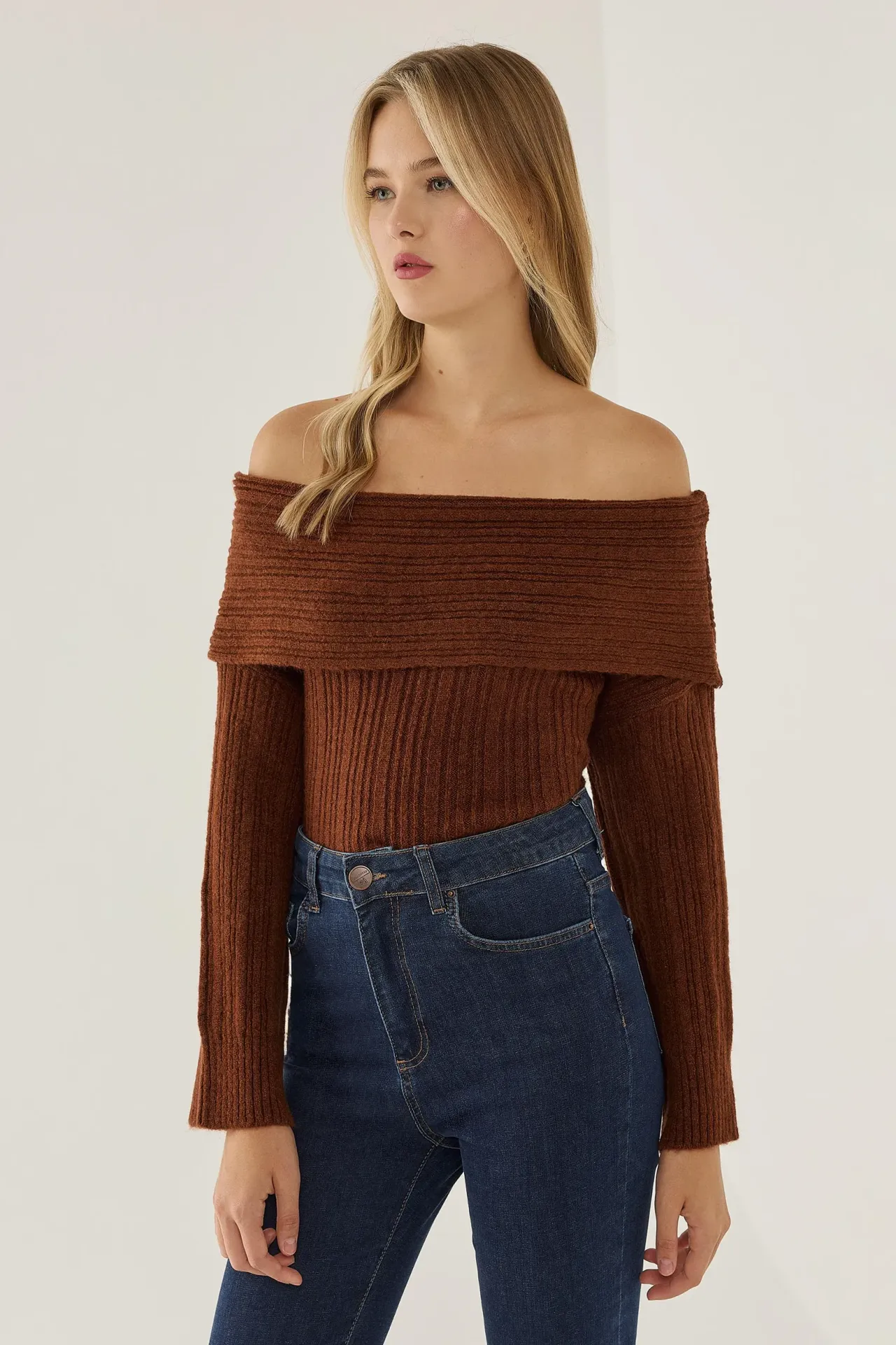 Off Shoulder Knit Sweater