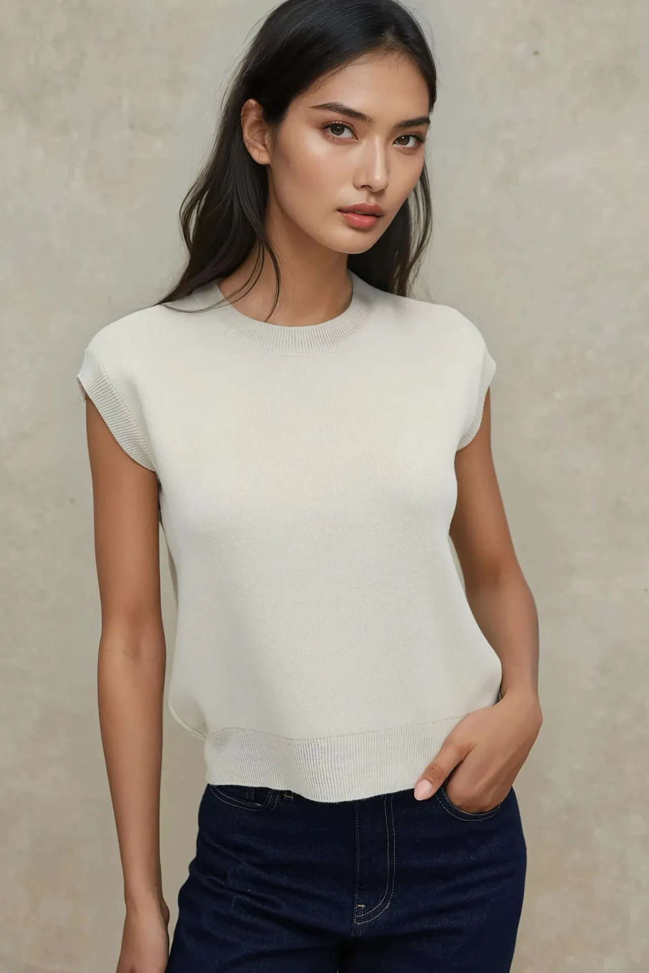 Crew Neck Sweater Vest 3