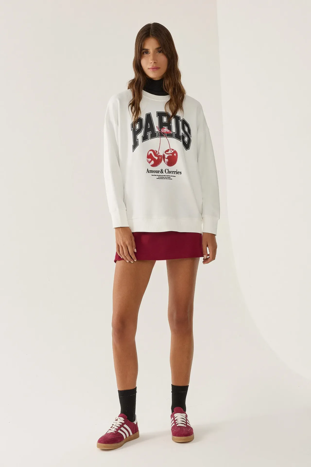 Printed Relaxed Fit Crew Neck Sweatshirt