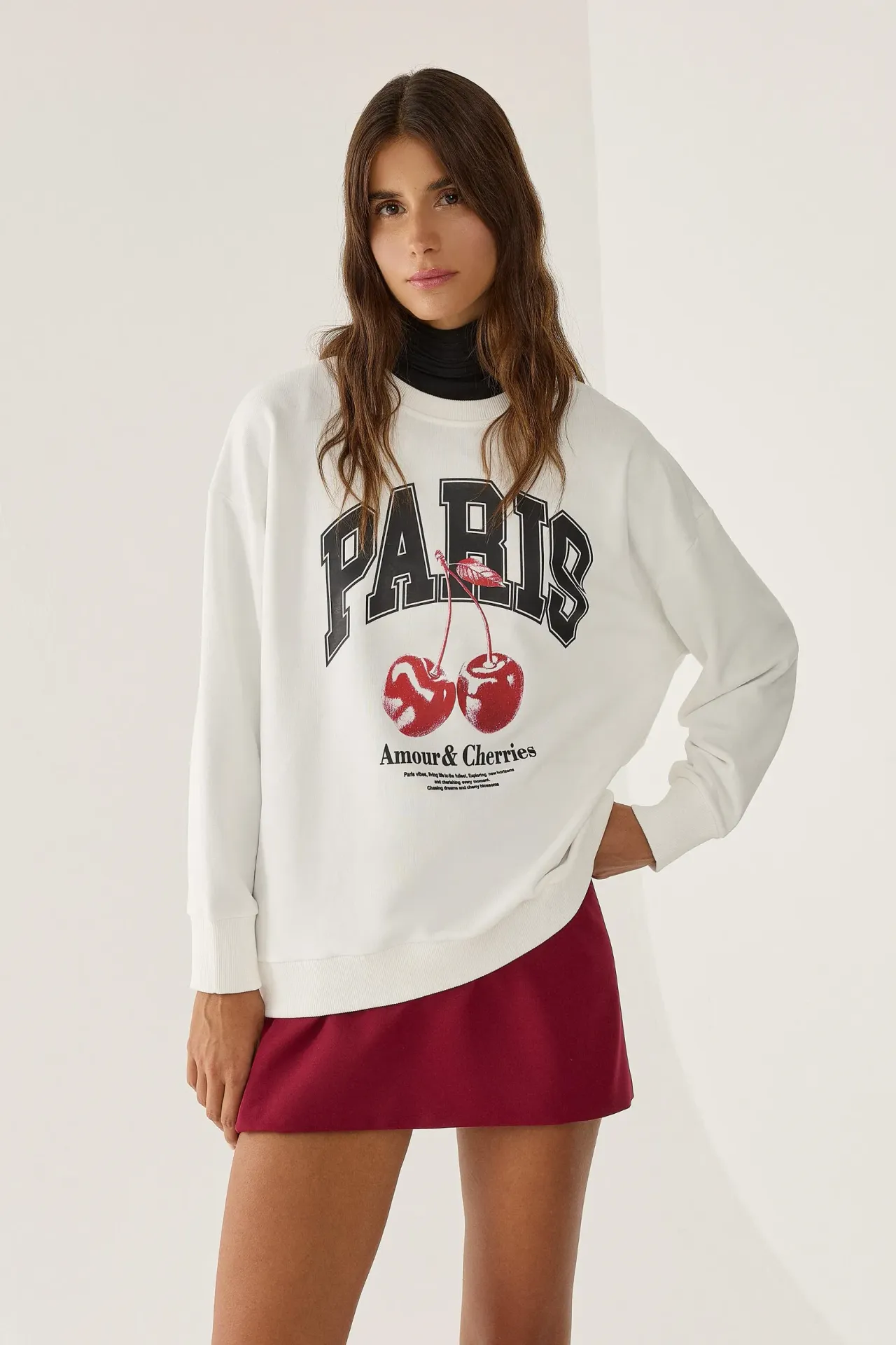 Printed Relaxed Fit Crew Neck Sweatshirt