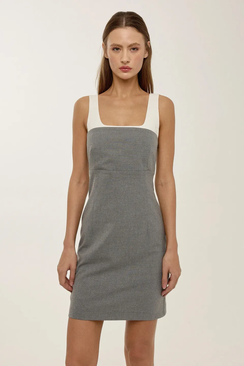 Square Collar Mini Dress