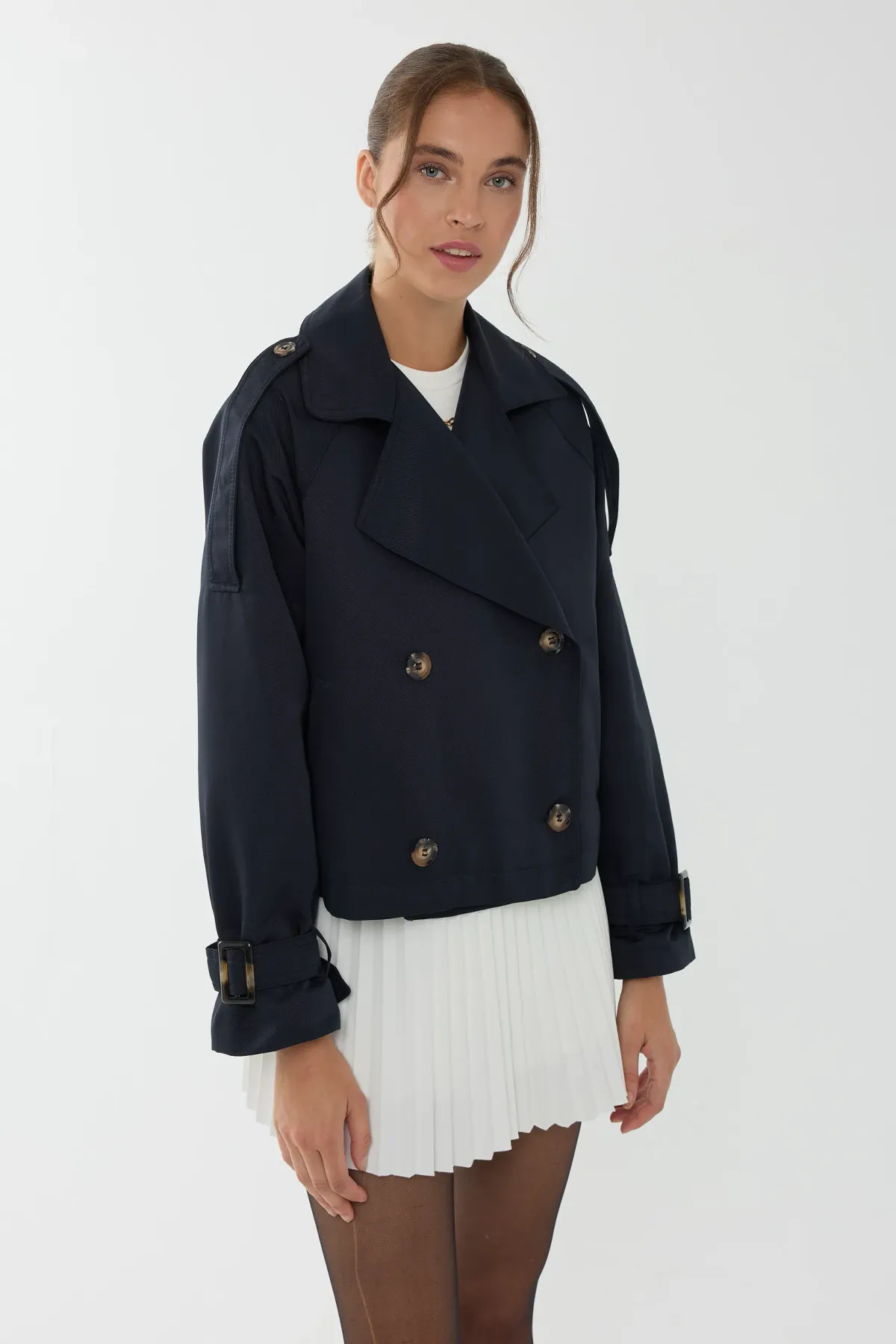 Oversized Crop Trench Coat 4