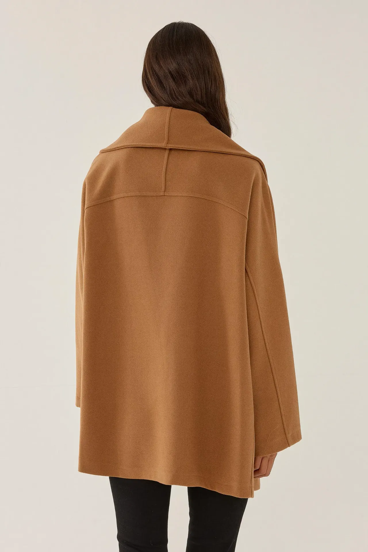 Oversized Turndown Collar Button Coat