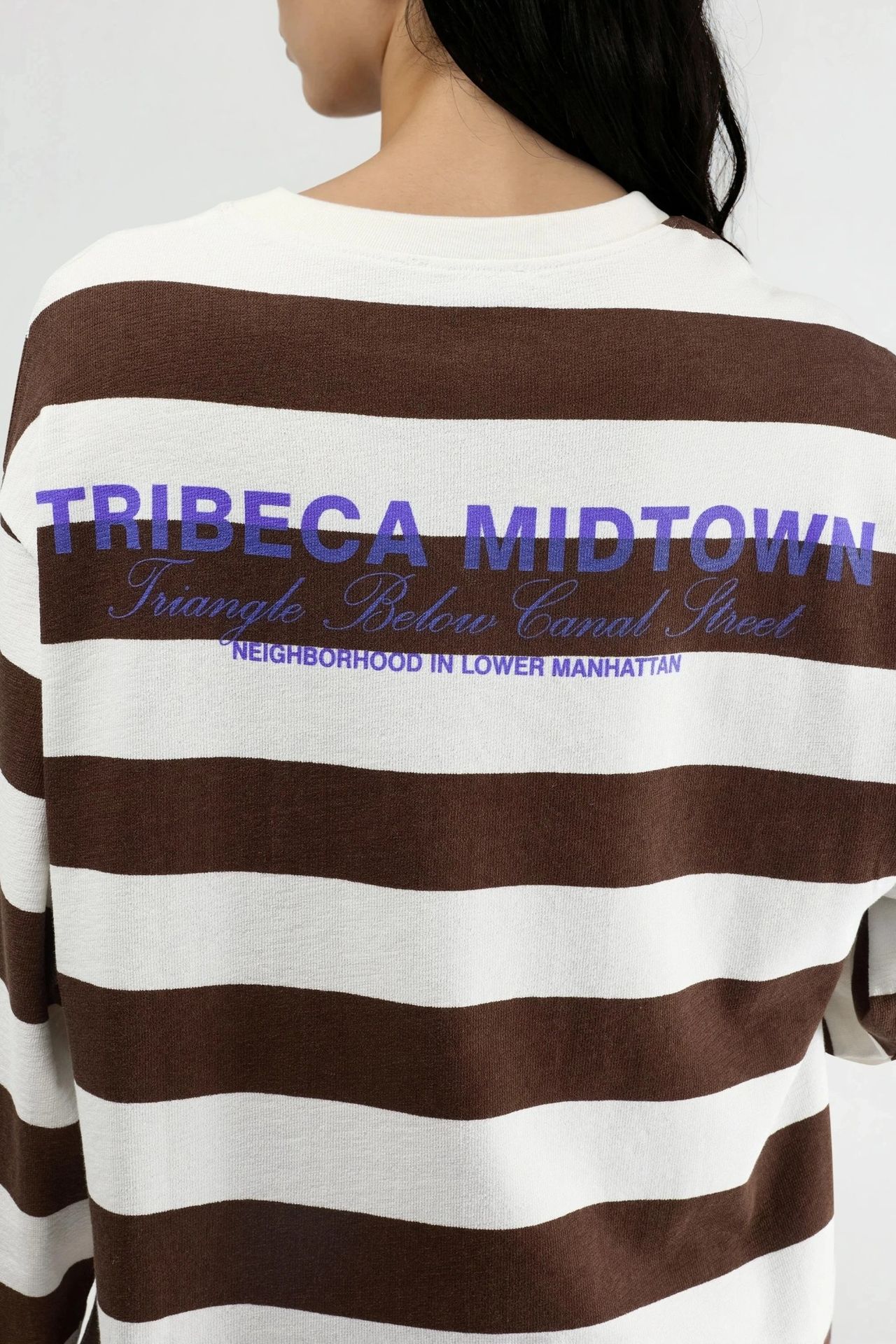 BUSEM Oversized Striped Crew Neck Sweatshirt 6