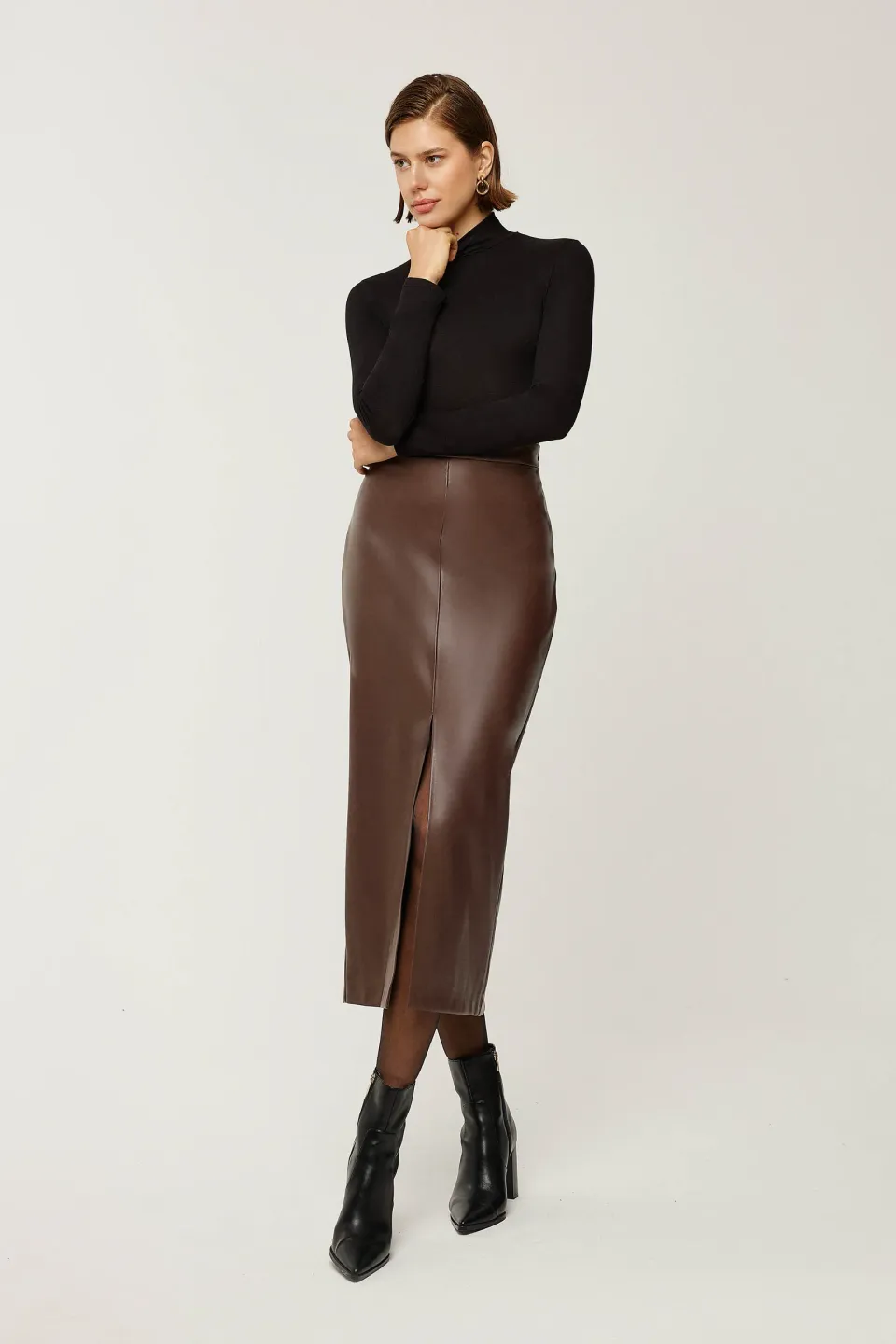 Bodycon Faux Leather Maxi Skirt