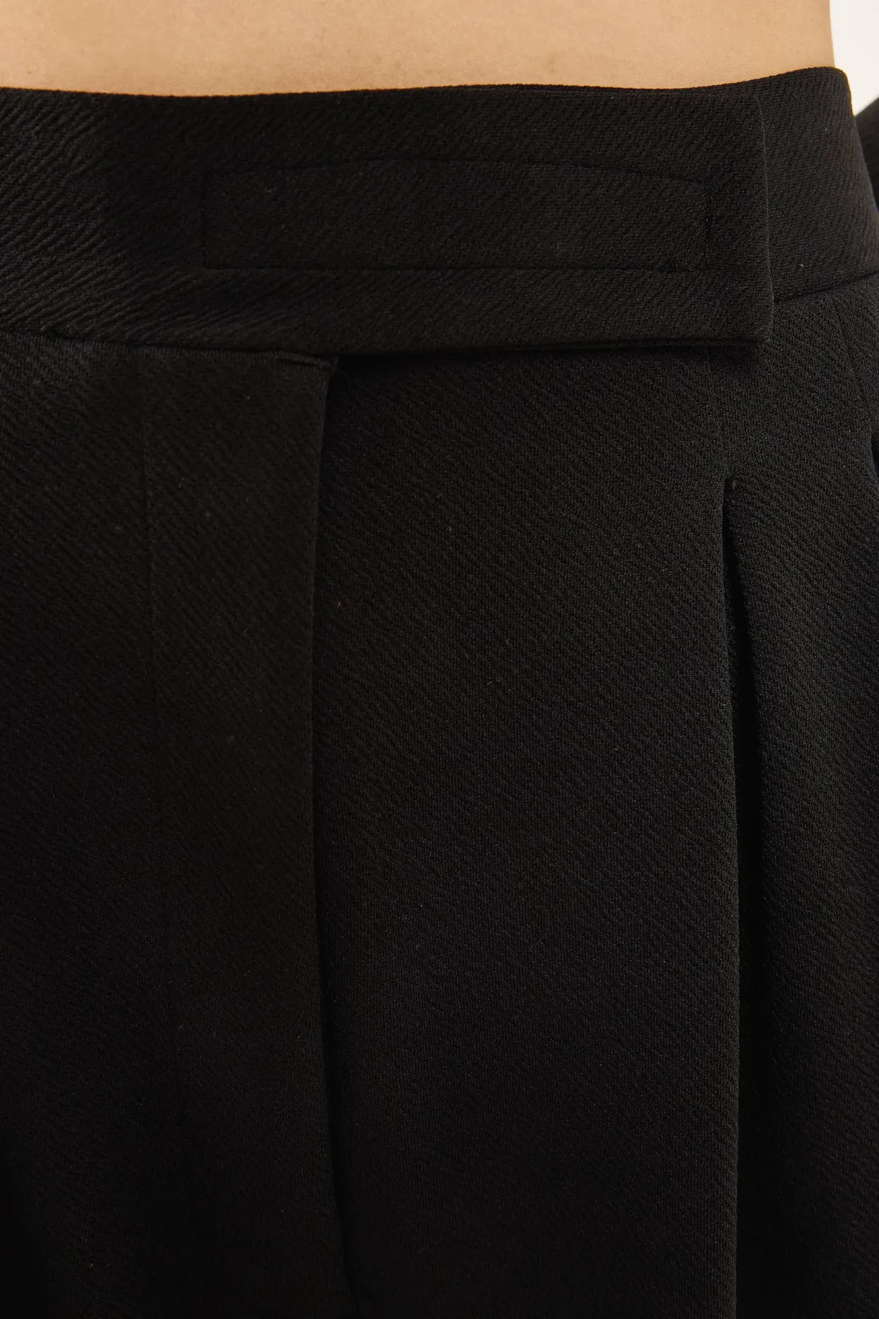 Velcro Waist Closure Pleated Wide Leg Trousers 7