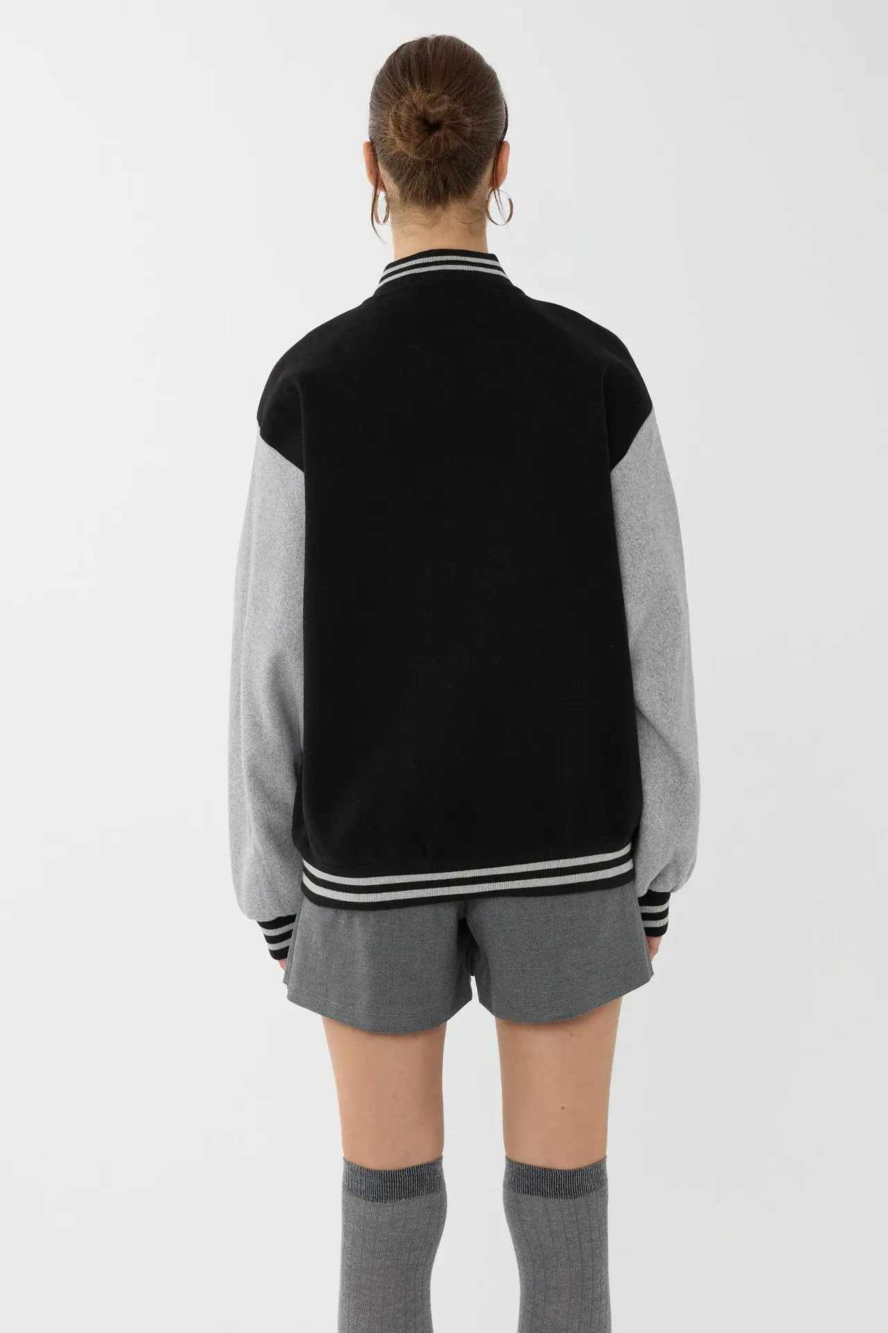 Oversized Slogan College Jacket