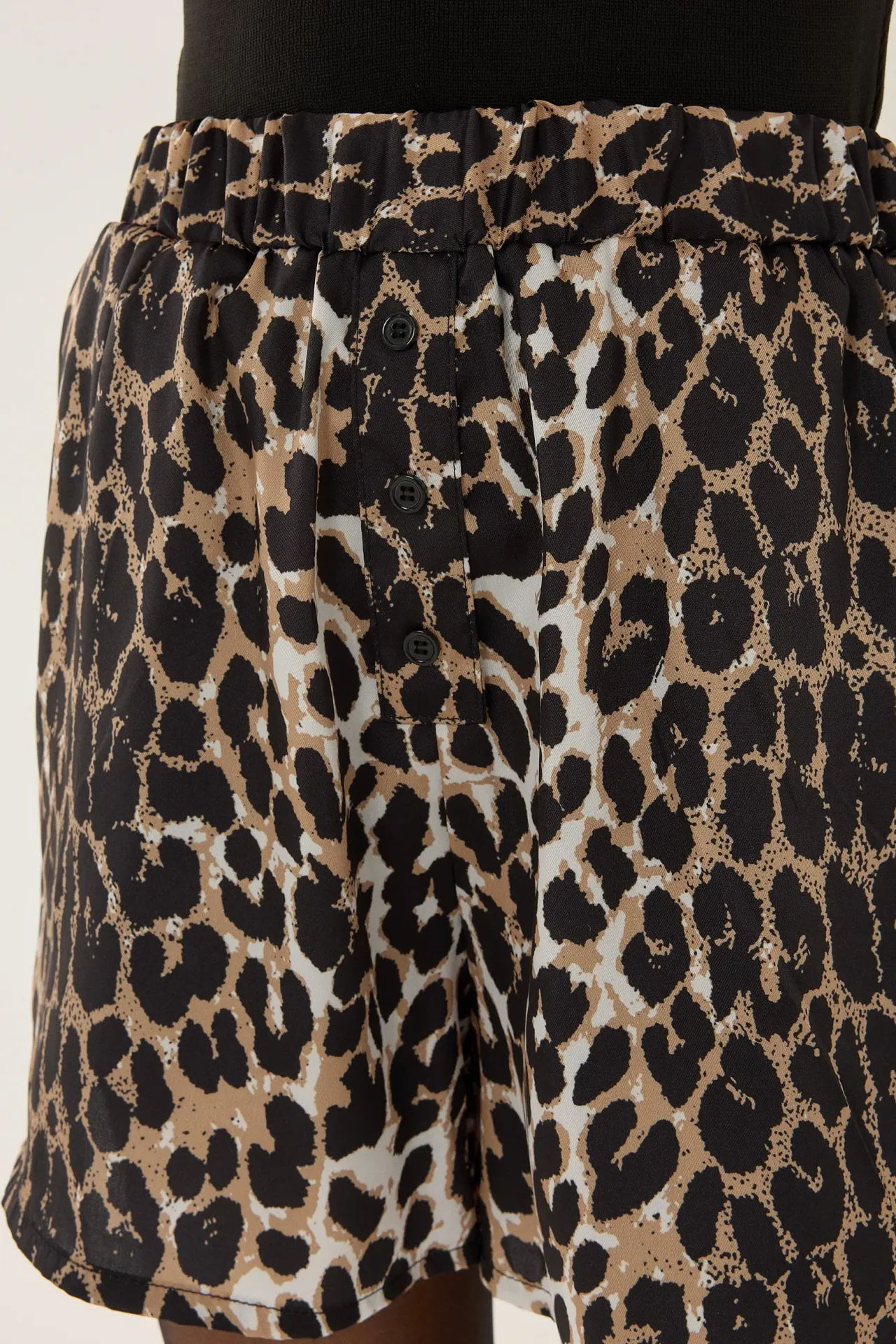 High Waist Leopard Print Mini Shorts