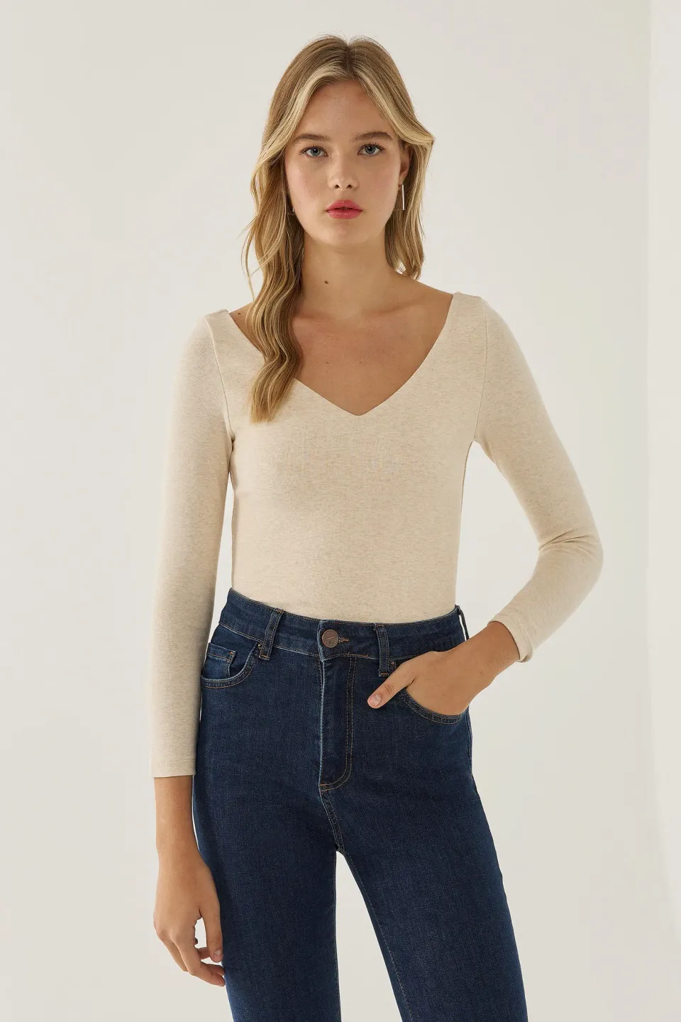 V-Neck Knitted Top