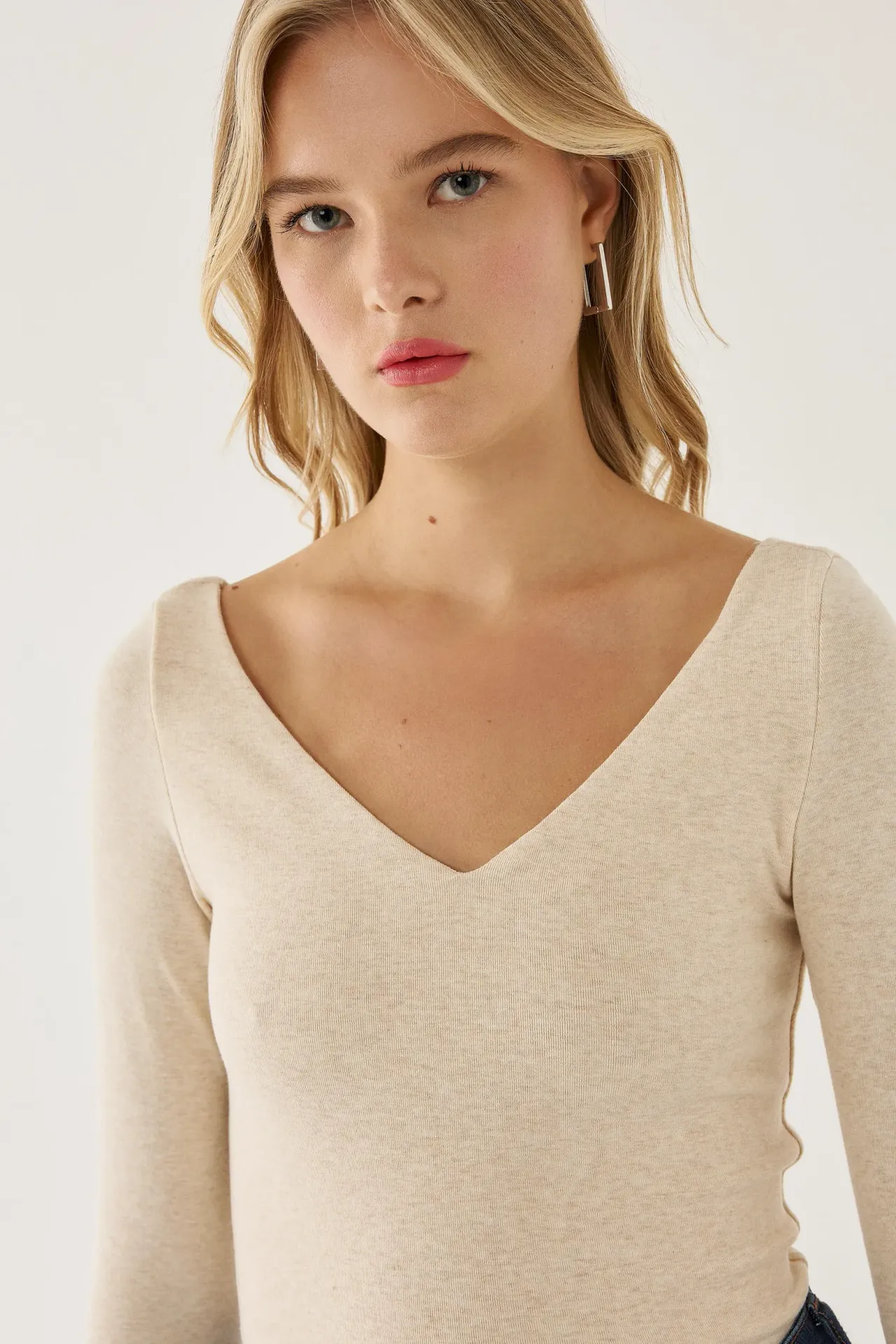 V-Neck Knitted Top
