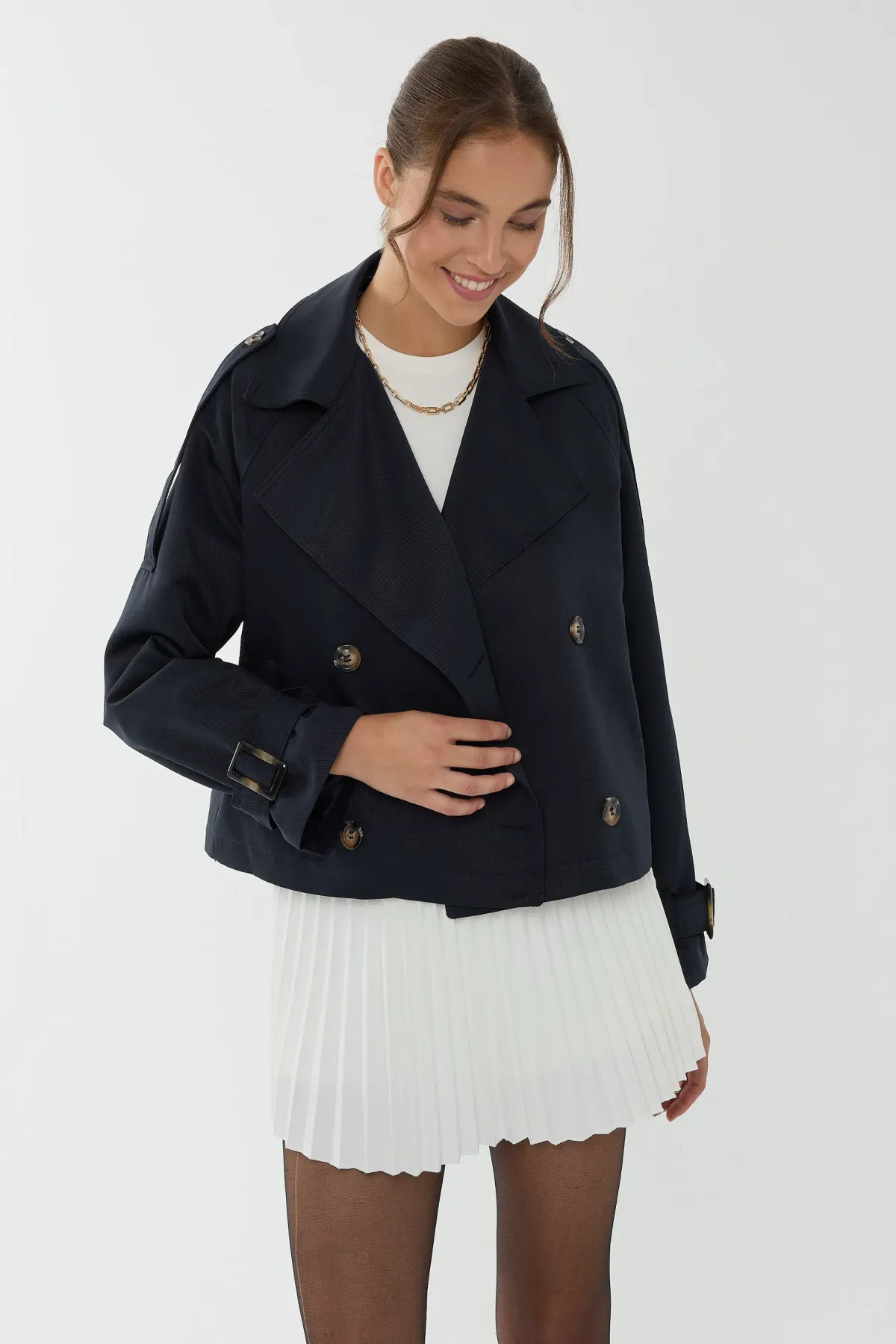 Oversized Crop Trench Coat 2