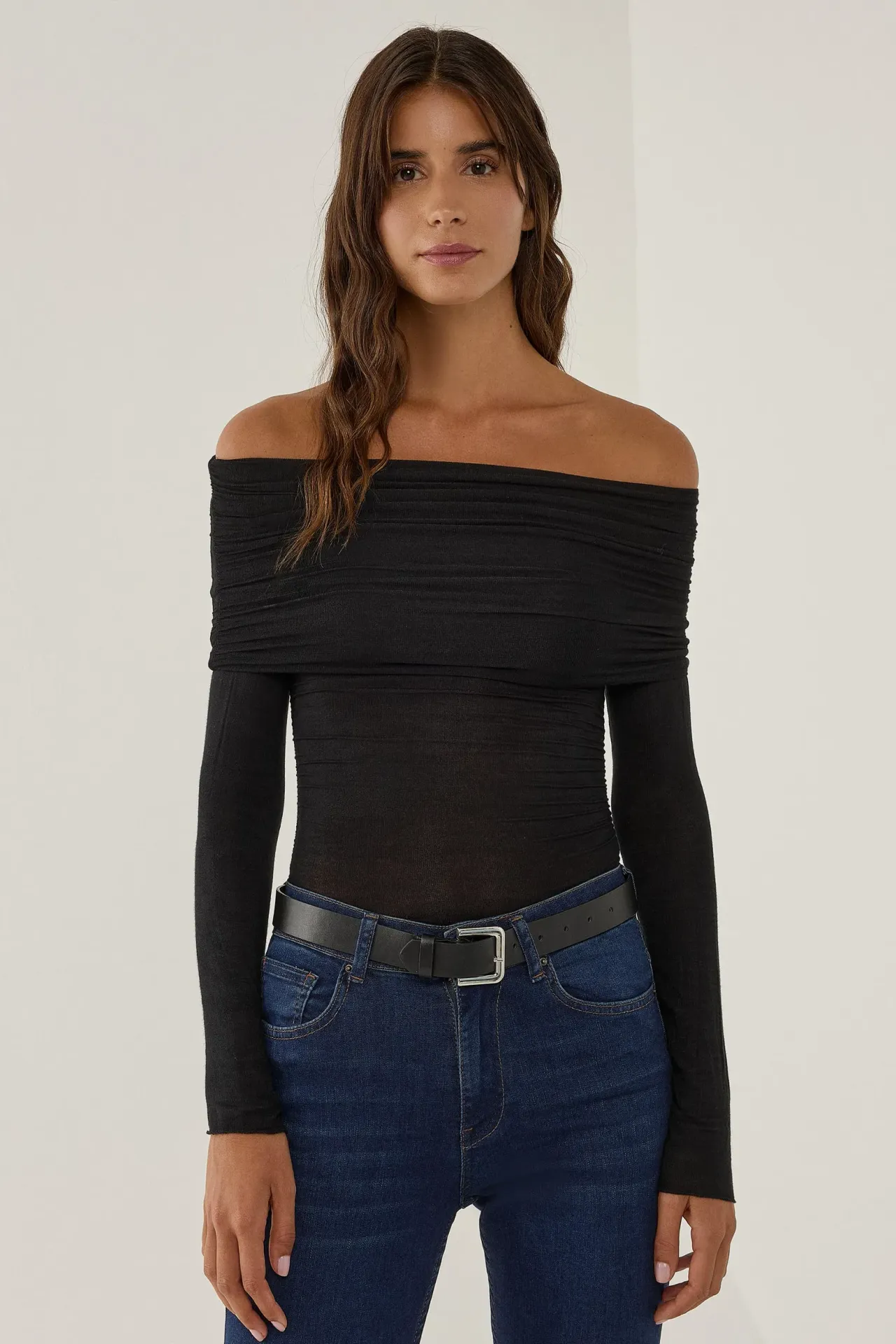 Off Shoulder Knitted Blouse