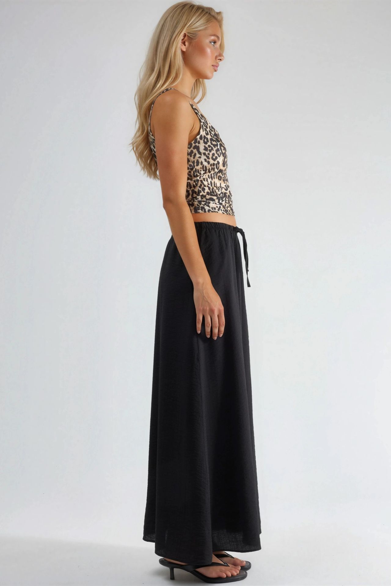 BUSEM High Waist A-Line Maxi Skirt 5