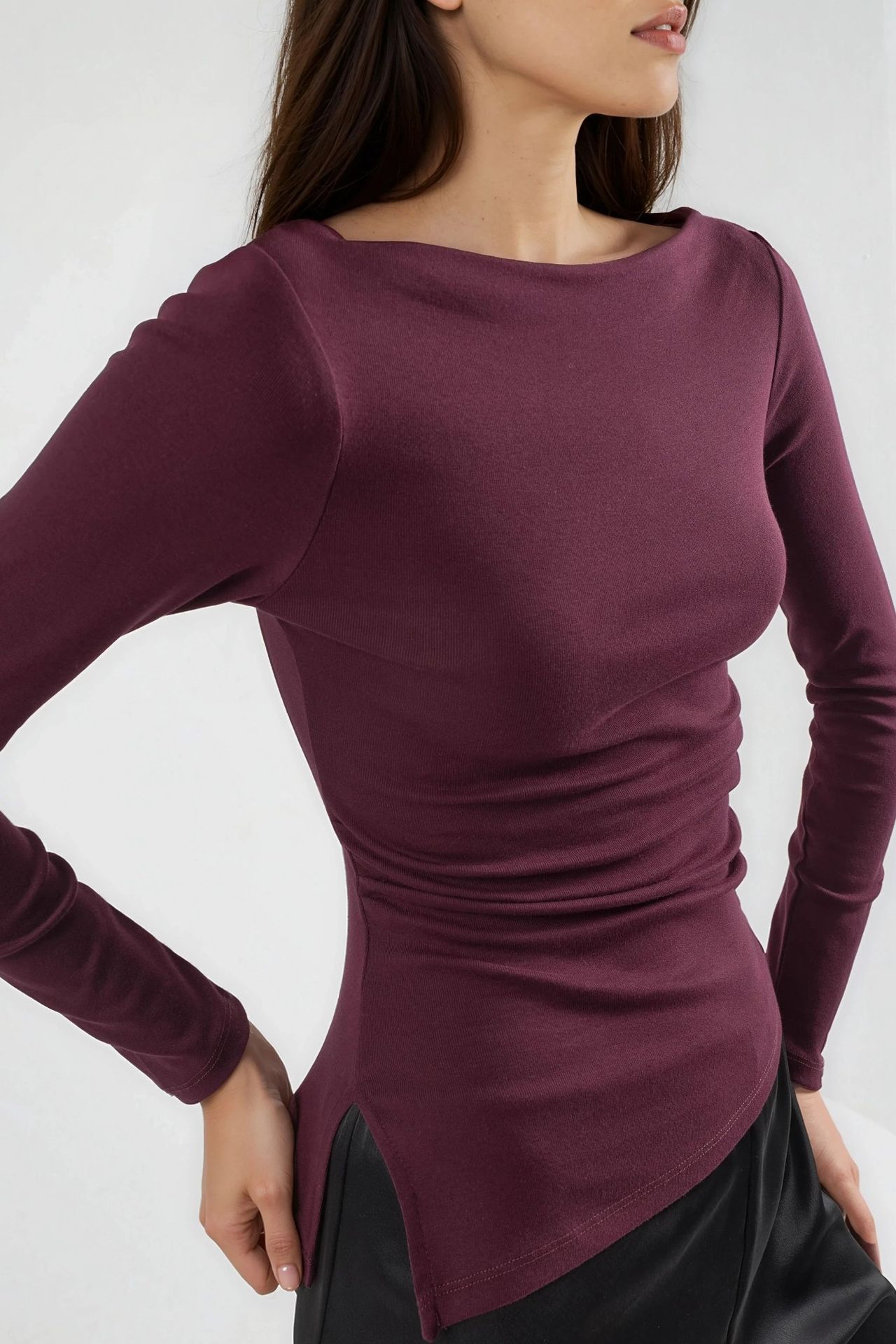 BUSEM Boat Neck Cotton Blouse 6