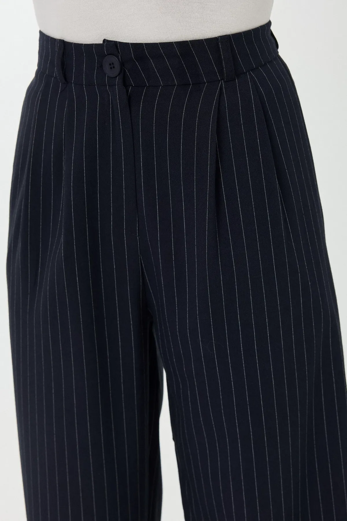High Waist Striped Straight Leg Pants 5